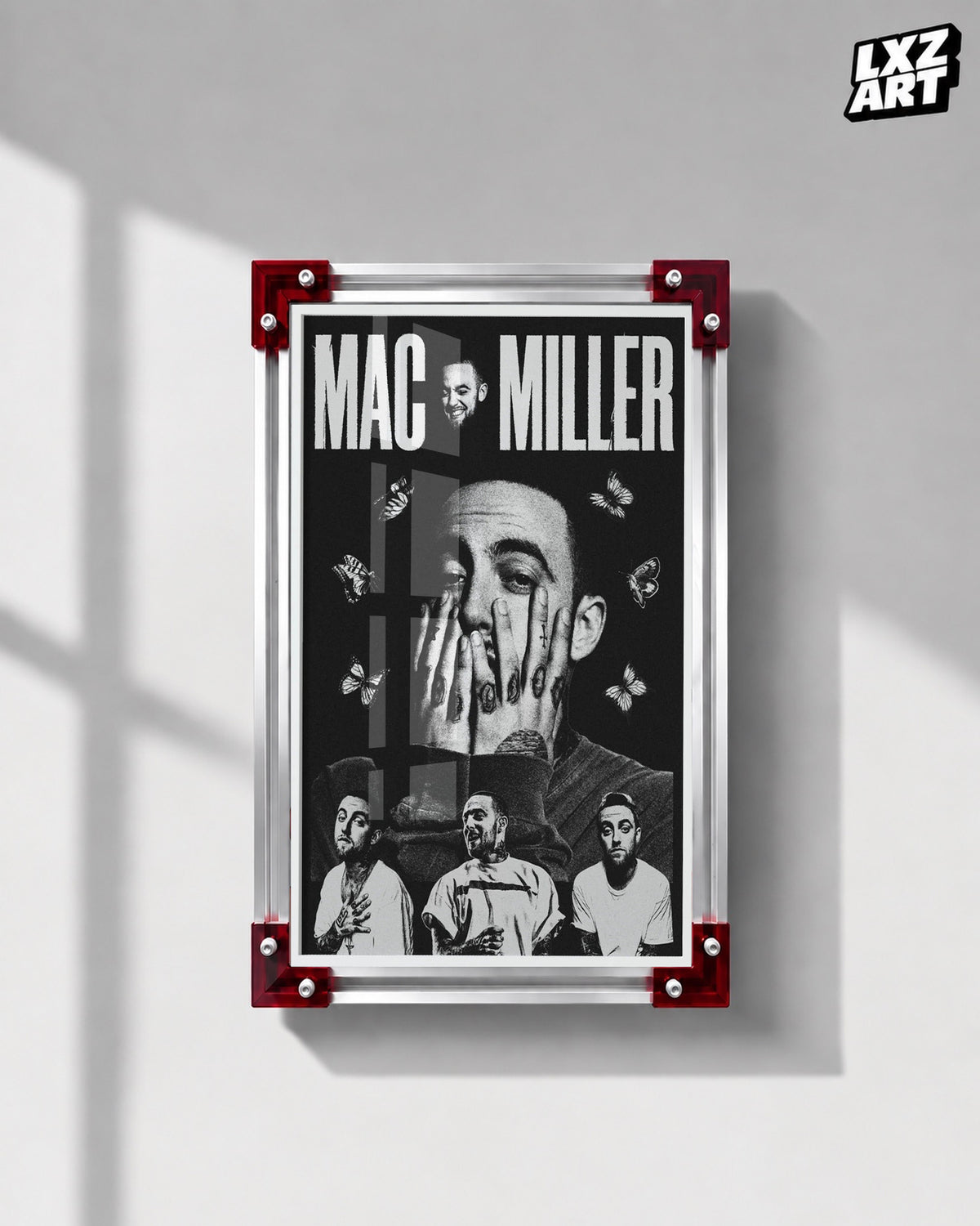 Mac Miller Portrait Collage Poster | Unframed Bedroom Wall Art — LXZART display 1; frame not included