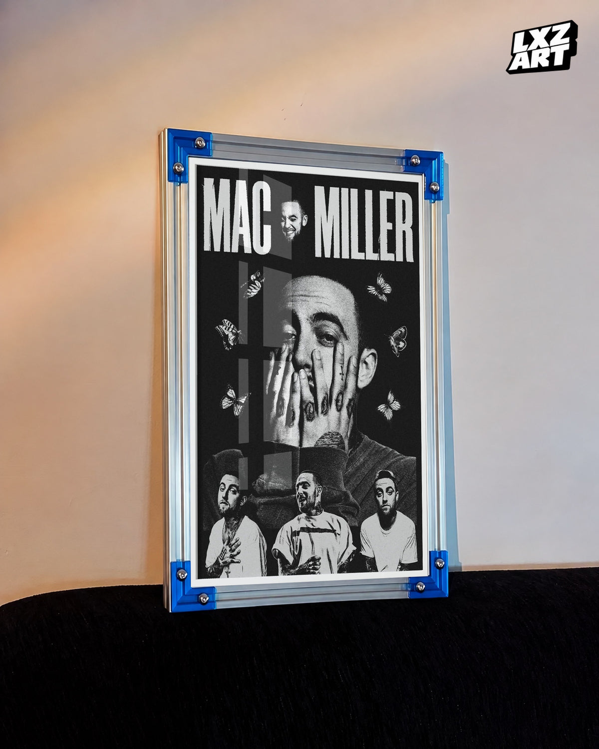 Mac Miller Portrait Collage Poster | Unframed Bedroom Wall Art — LXZART display 3; frame not included