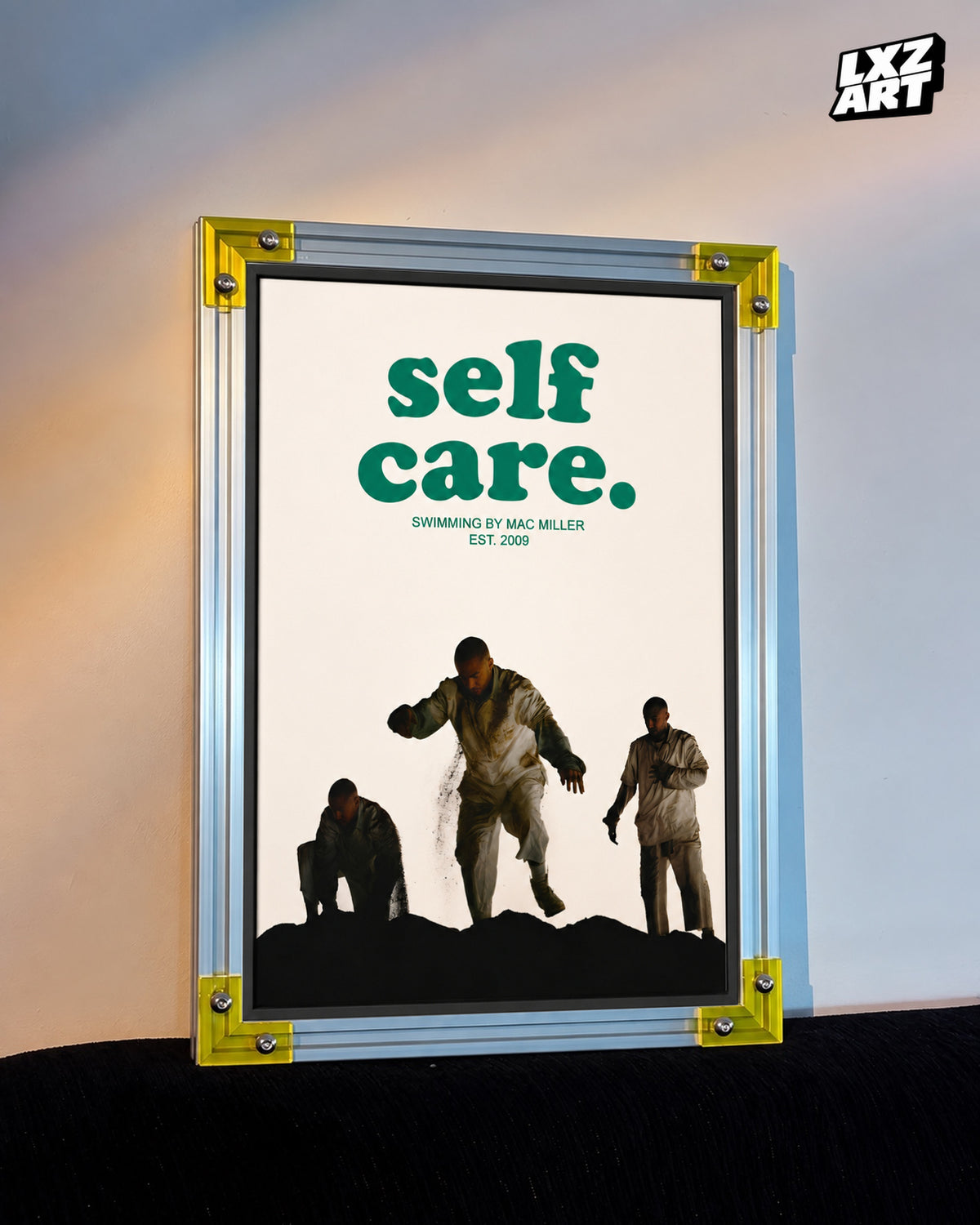 Mac Miller Self Care Poster | Unframed Bedroom Wall Art — LXZART display 3; frame not included
