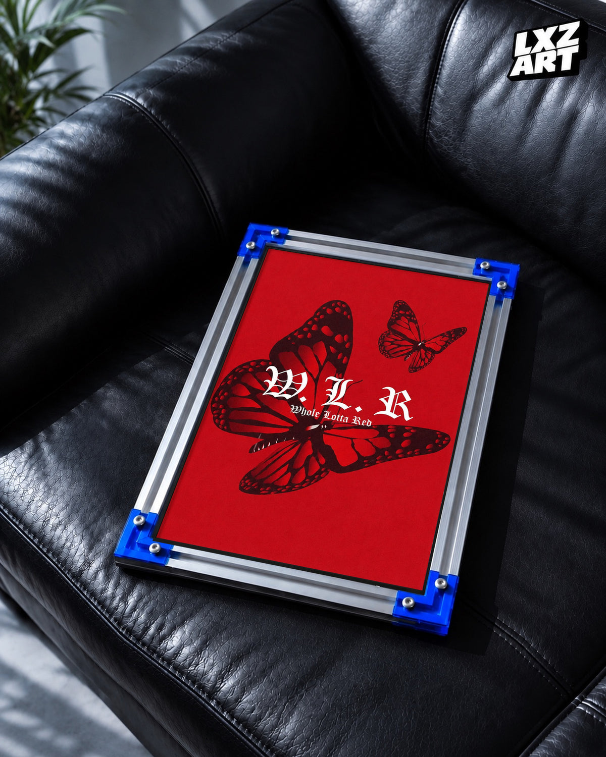 Playboi Carti Whole Lotta Red Butterfly Poster | Unframed Bedroom Wall Art — LXZART display 2; frame not included