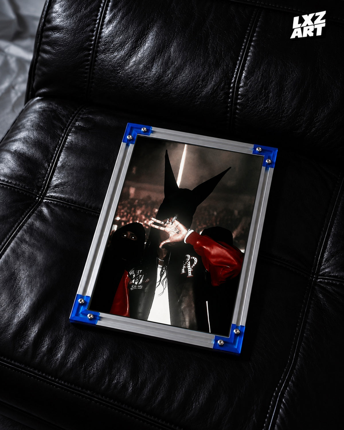 Playboi Carti Masked Performance Poster | Unframed Bedroom Wall Art — LXZART display 2; frame not included