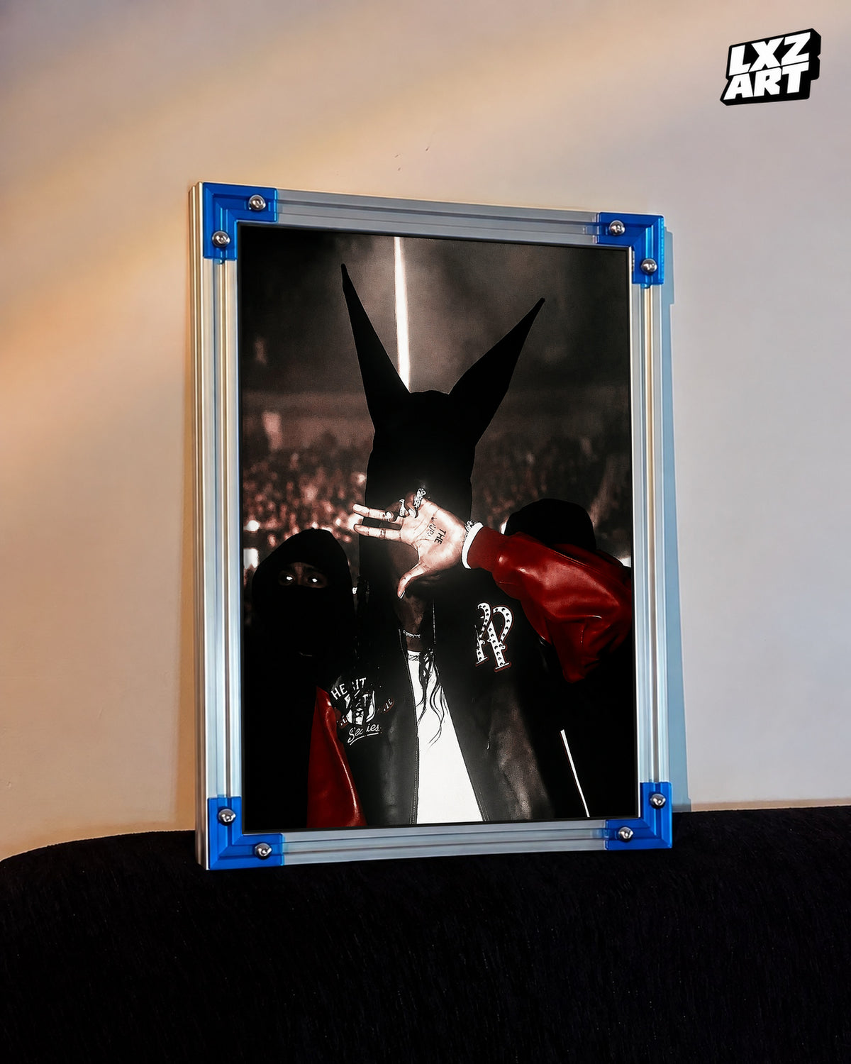 Playboi Carti Masked Performance Poster | Unframed Bedroom Wall Art — LXZART display 3; frame not included