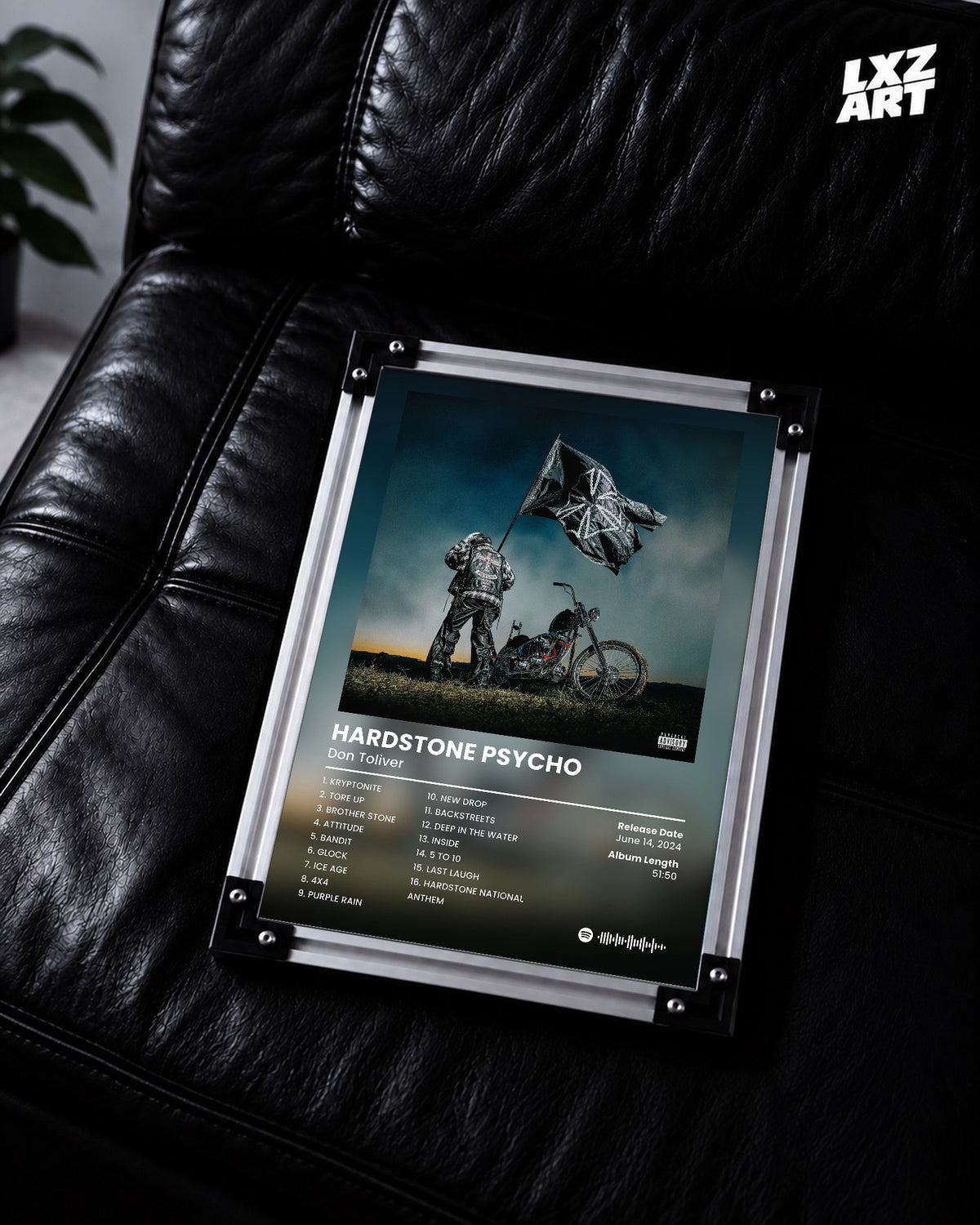Don Toliver Hardstone Psycho Tracklist Poster | Unframed Bedroom Wall Art — LXZART display 2; frame not included