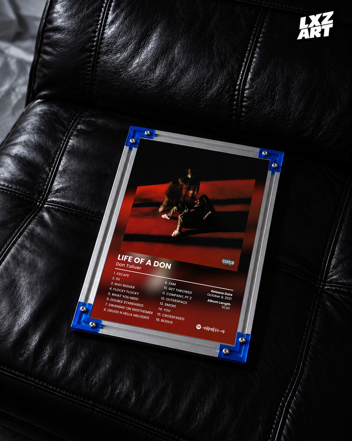 Don Toliver Life of a Don Tracklist Poster | Unframed Bedroom Wall Art — LXZART display 2; frame not included
