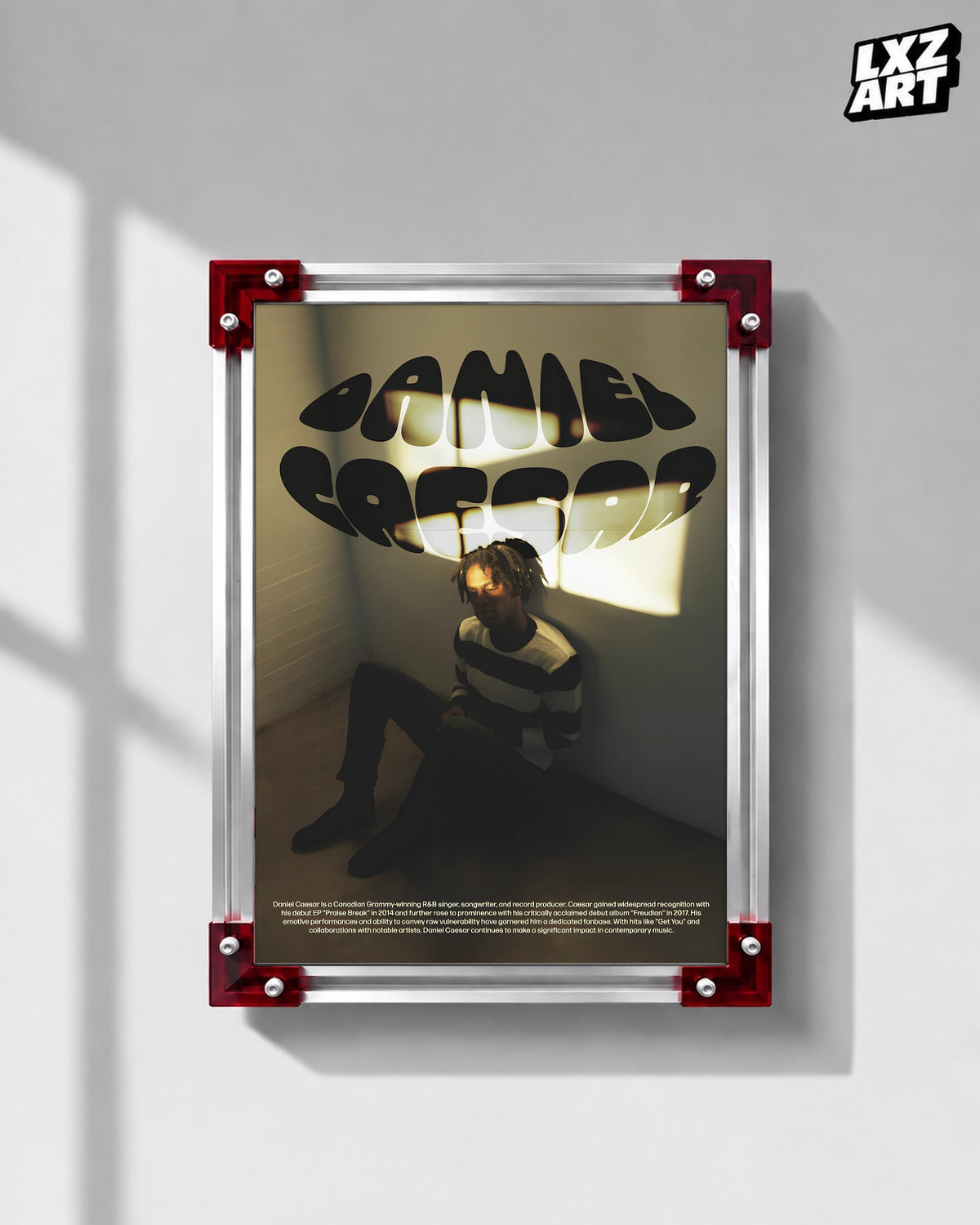 Daniel Caesar Biography Portrait Poster | Unframed Bedroom Wall Art — LXZART display 1; frame not included