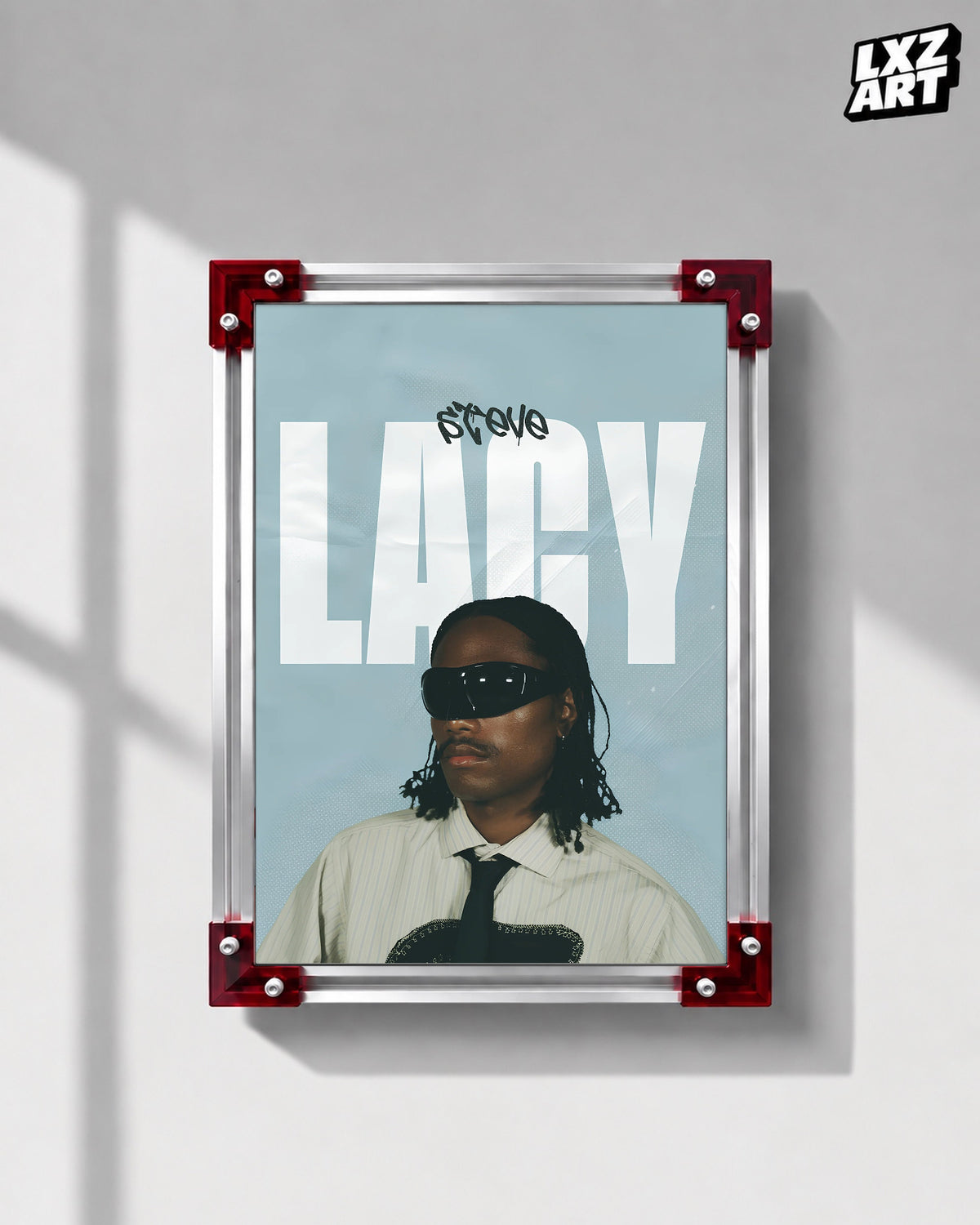 Steve Lacy Portrait Poster | Unframed Bedroom Wall Art — LXZART display 1; frame not included