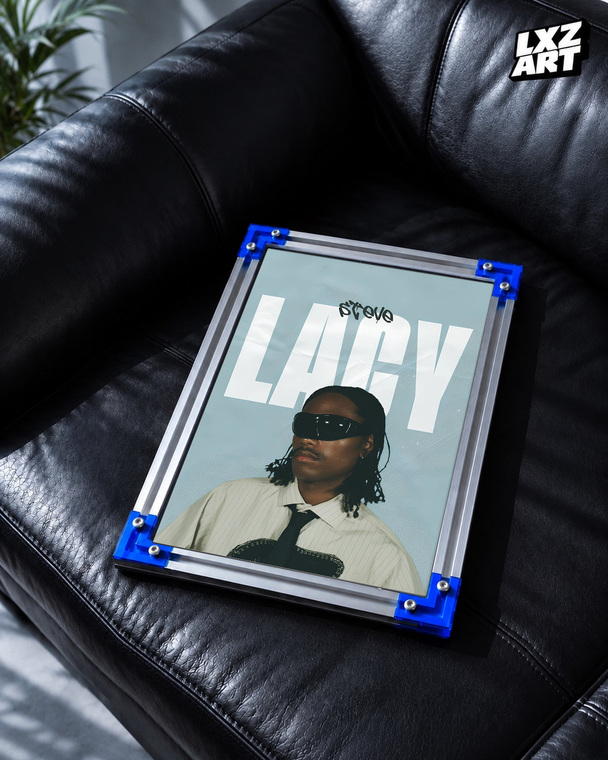Steve Lacy Portrait Poster | Unframed Bedroom Wall Art — LXZART display 2; frame not included