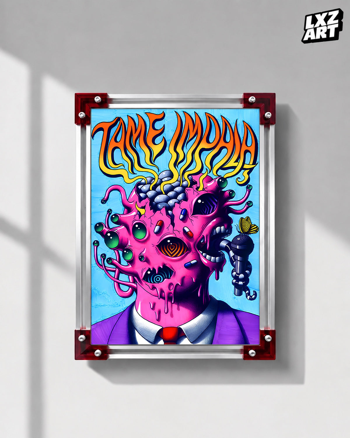 Tame Impala Psychedelic Portrait Poster | Unframed Bedroom Wall Art — LXZART display 1; frame not included