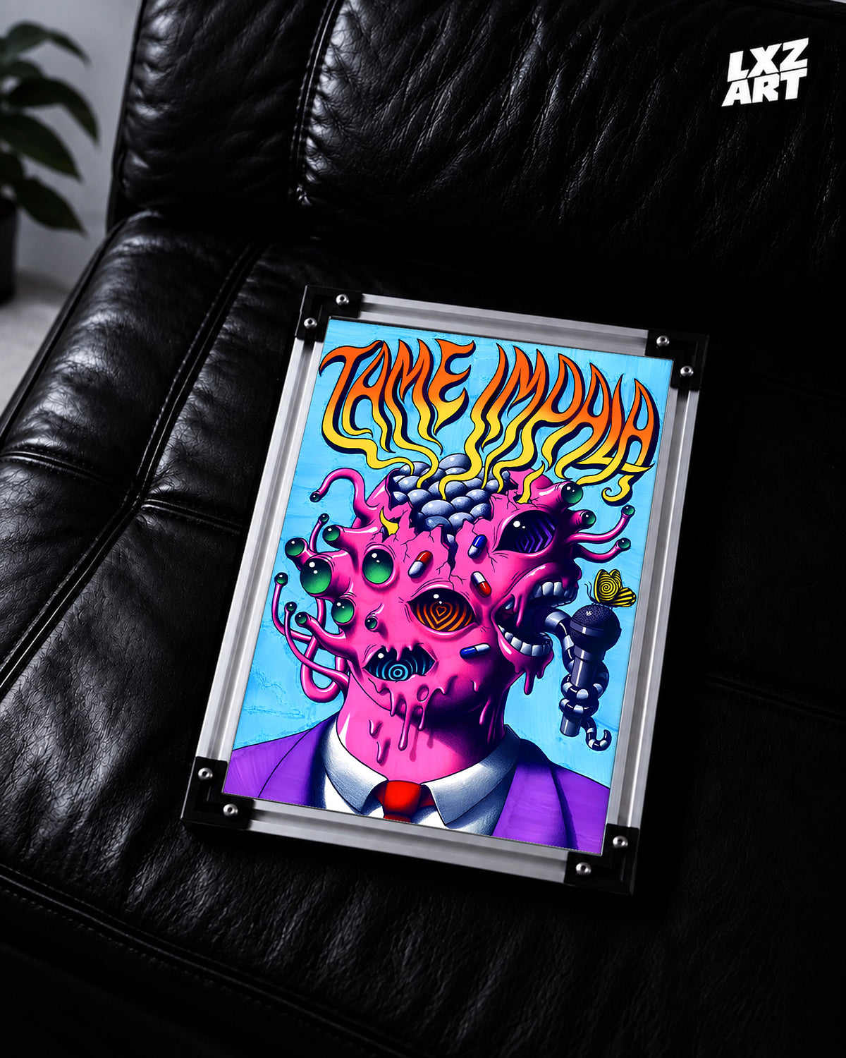 Tame Impala Psychedelic Portrait Poster | Unframed Bedroom Wall Art — LXZART display 2; frame not included