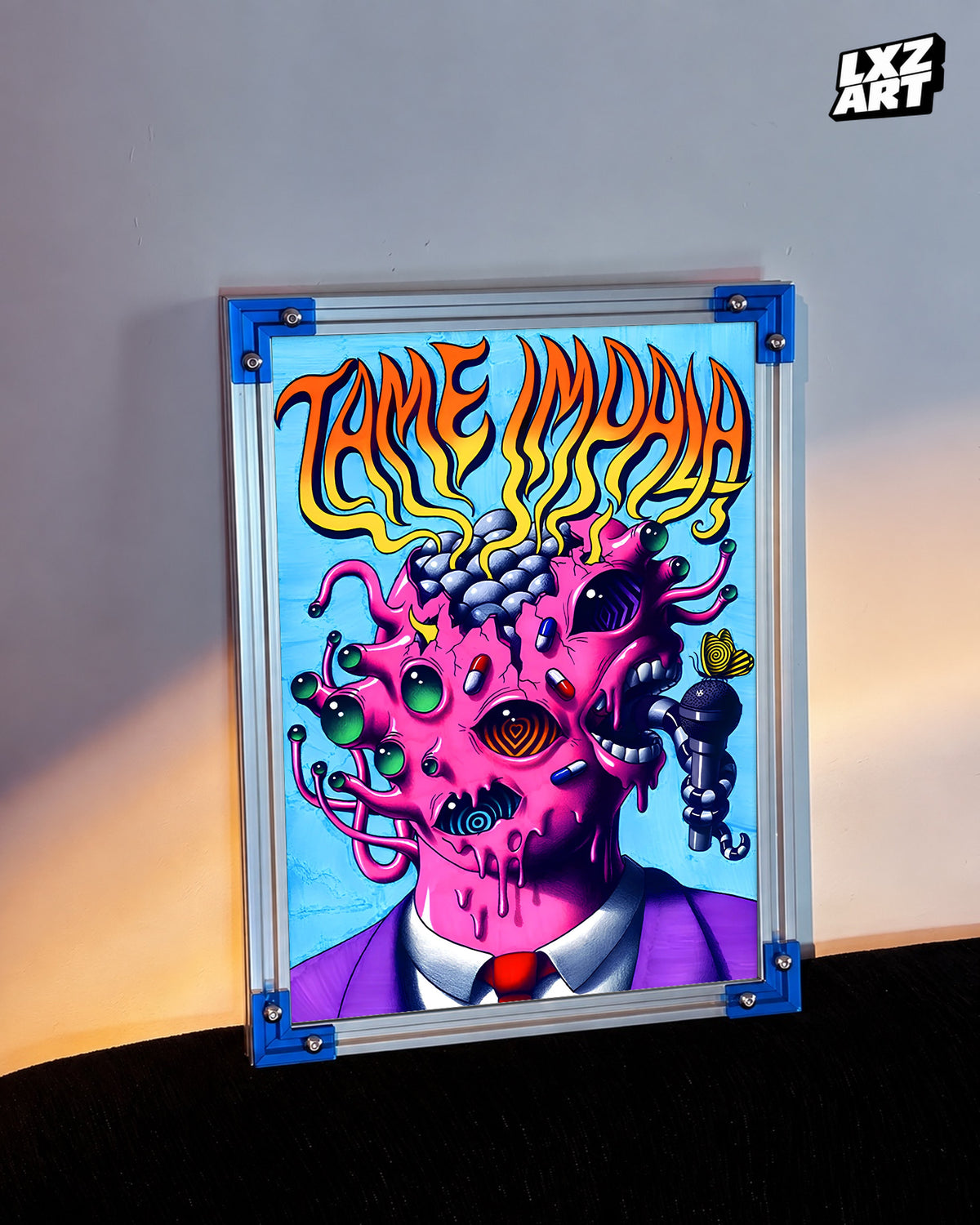Tame Impala Psychedelic Portrait Poster | Unframed Bedroom Wall Art — LXZART display 3; frame not included
