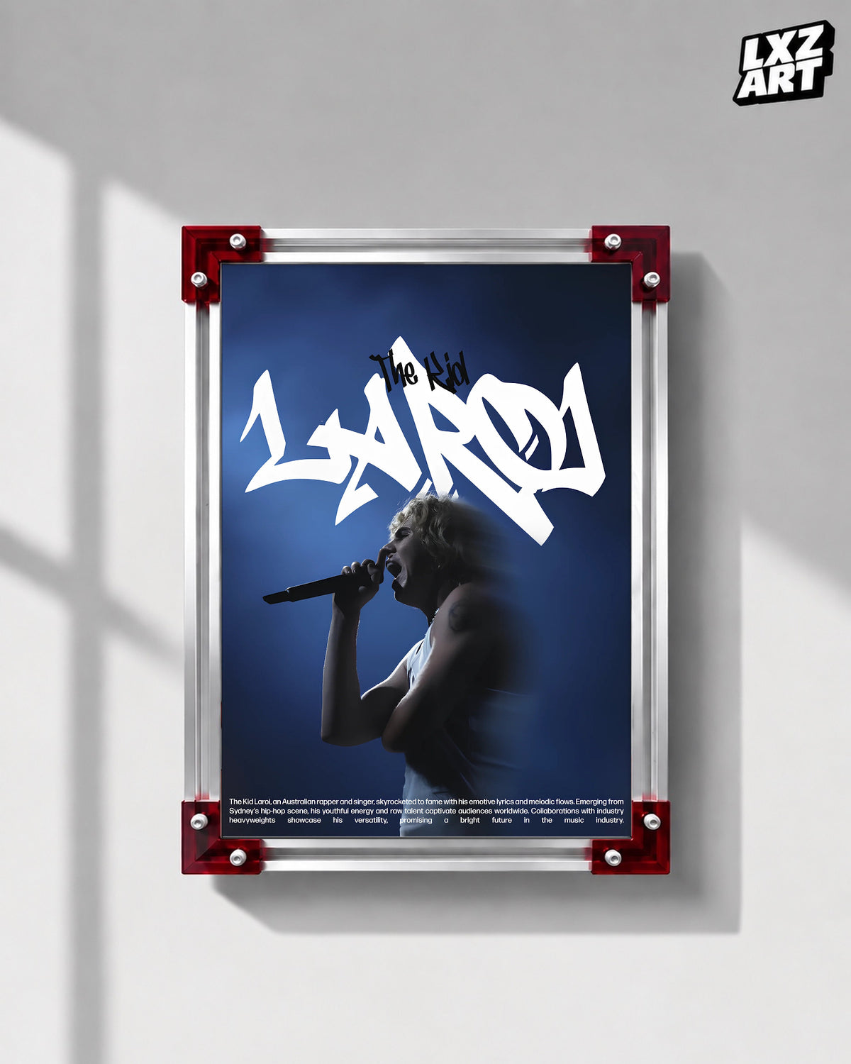 The Kid LAROI Performance Portrait Poster | Unframed Bedroom Wall Art — LXZART display 1; frame not included
