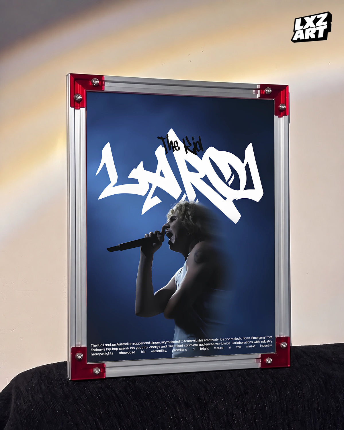 The Kid LAROI Performance Portrait Poster | Unframed Bedroom Wall Art — LXZART display 3; frame not included