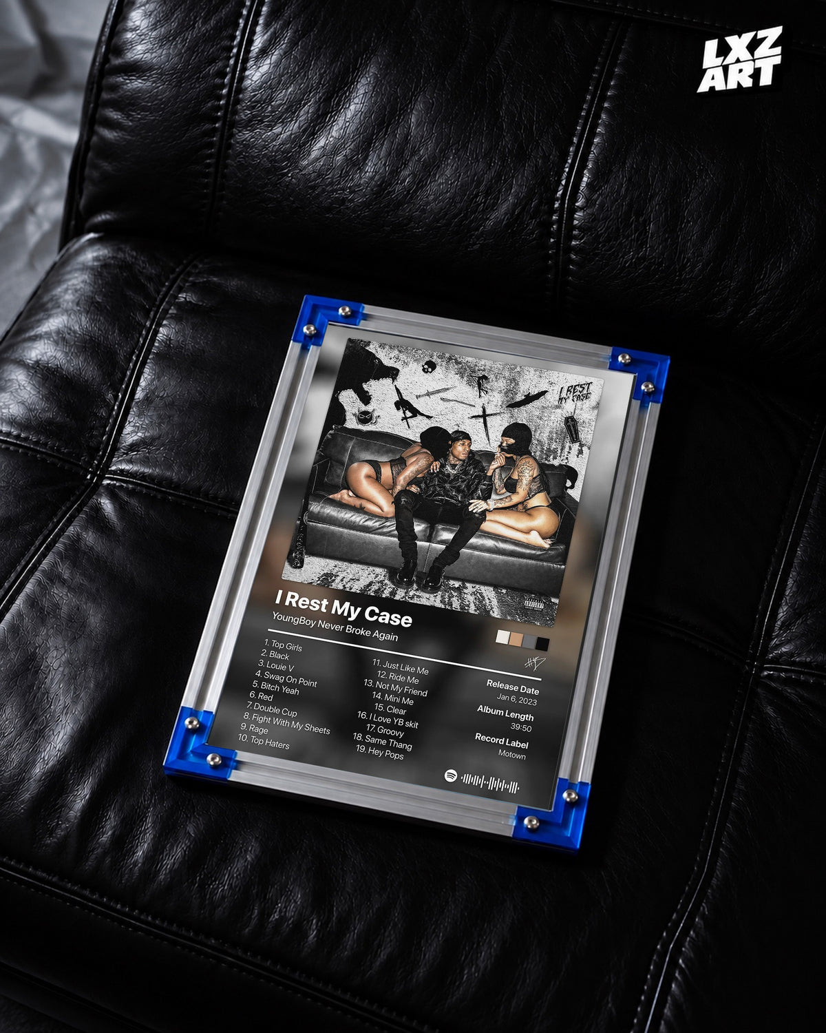 YoungBoy Never Broke Again I Rest My Case Tracklist Poster | Unframed Bedroom Wall Art — LXZART display 2; frame not included