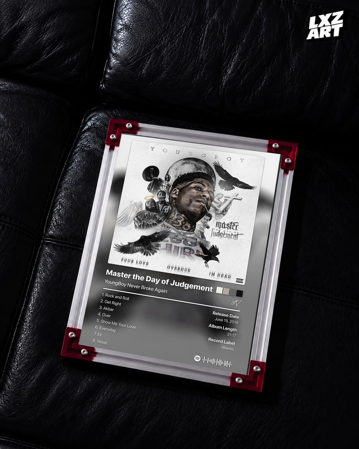 YoungBoy Never Broke Again Master the Day of Judgement Tracklist Poster | Unframed Bedroom Wall Art — LXZART display 2; frame not included