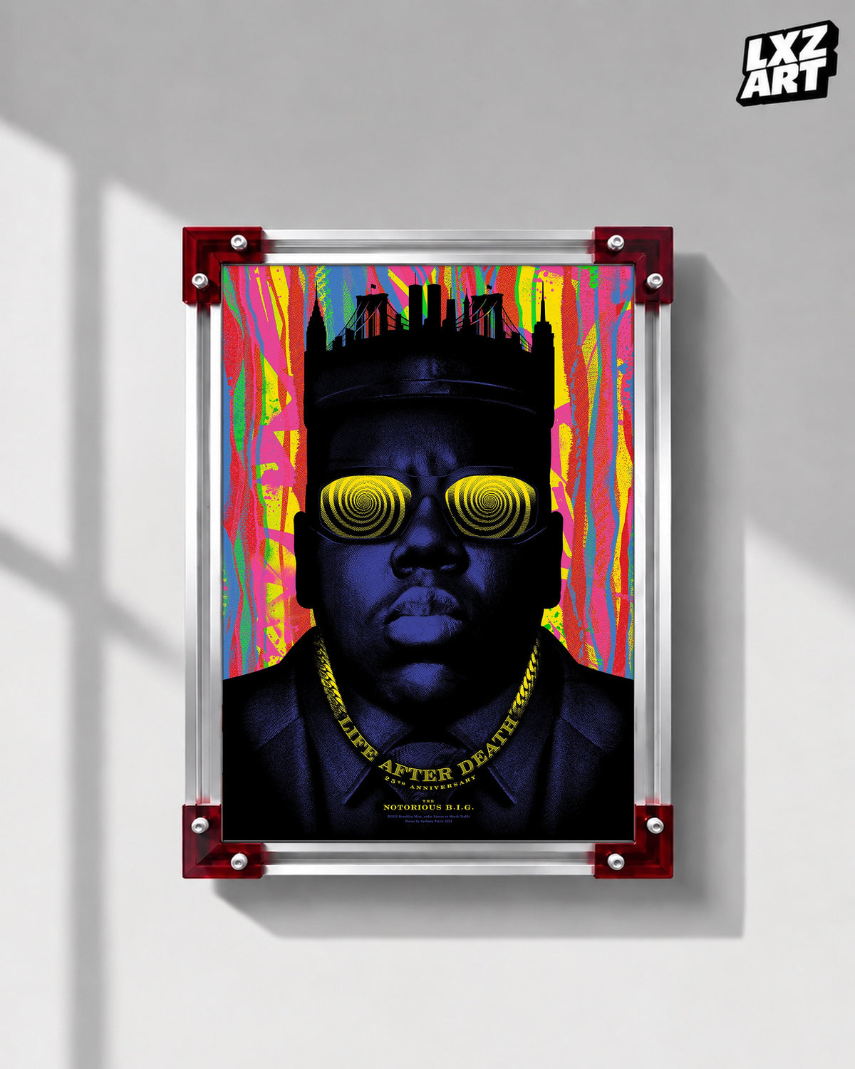 The Notorious B.I.G. Life After Death 25th Anniversary Poster | Unframed Bedroom Wall Art — LXZART display 1; frame not included