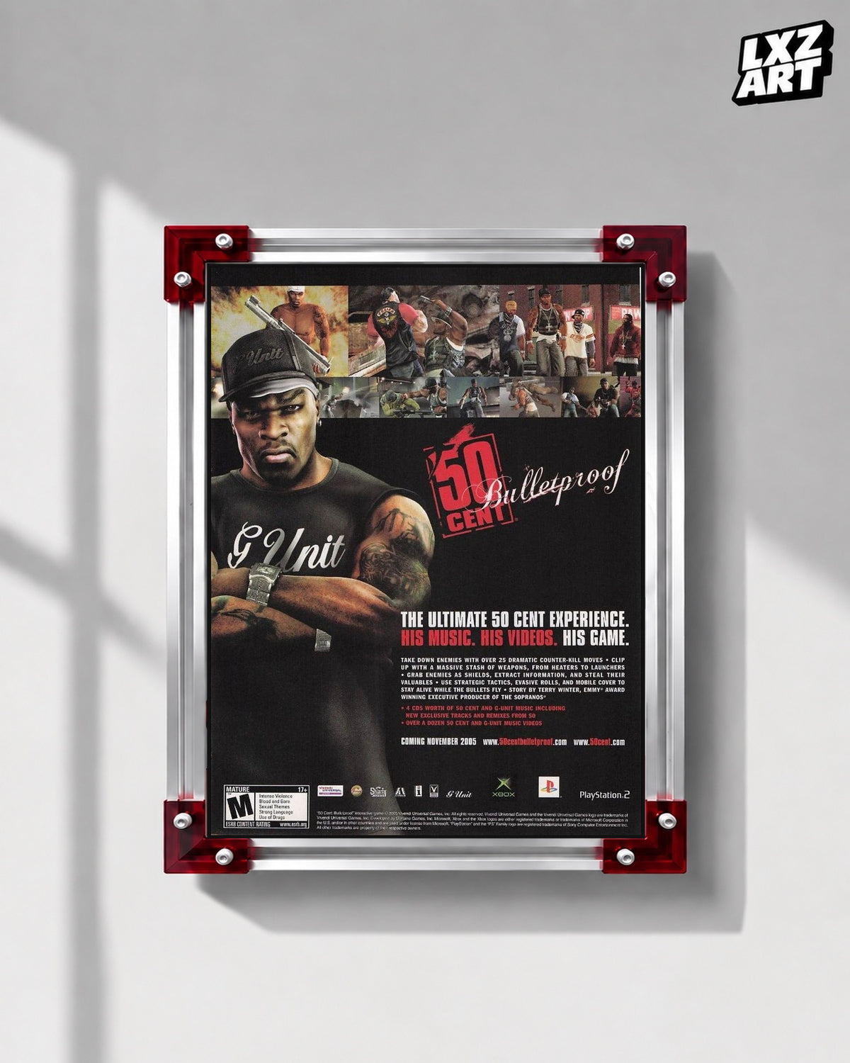 50 Cent Bulletproof Game Poster | Unframed Wall Art — LXZART display 1; frame not included