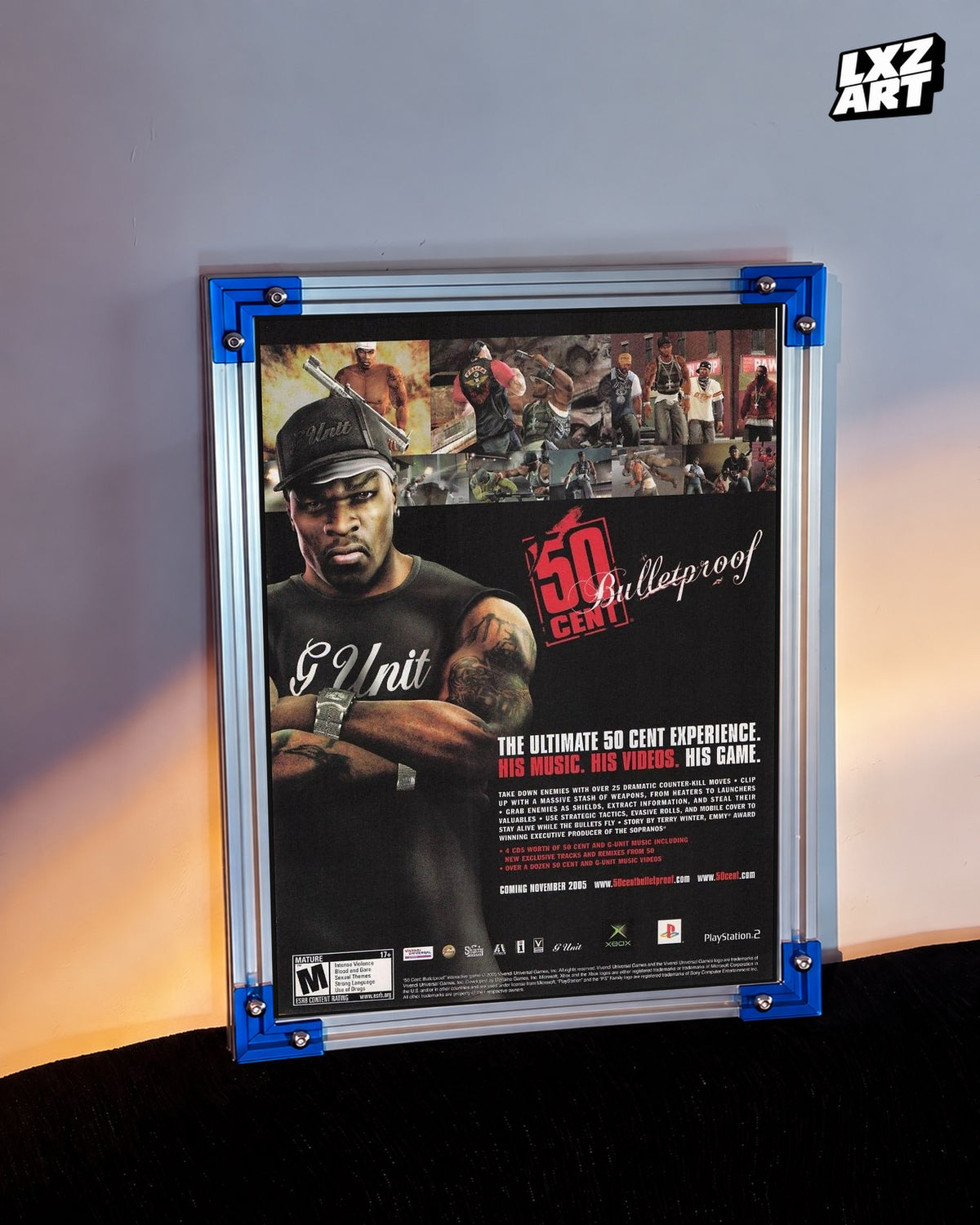 50 Cent Bulletproof Game Poster | Unframed Wall Art — LXZART display 3; frame not included
