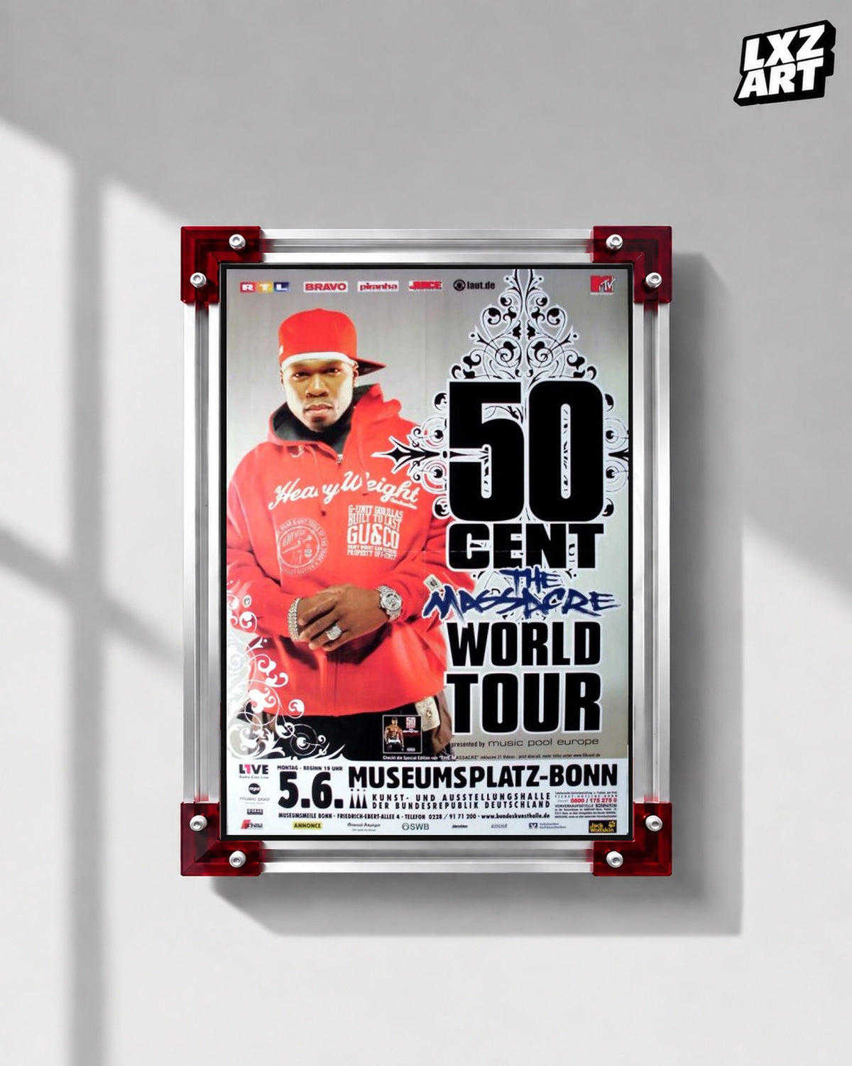 50 Cent The Massacre World Tour Poster | Unframed Wall Art — LXZART display 1; frame not included