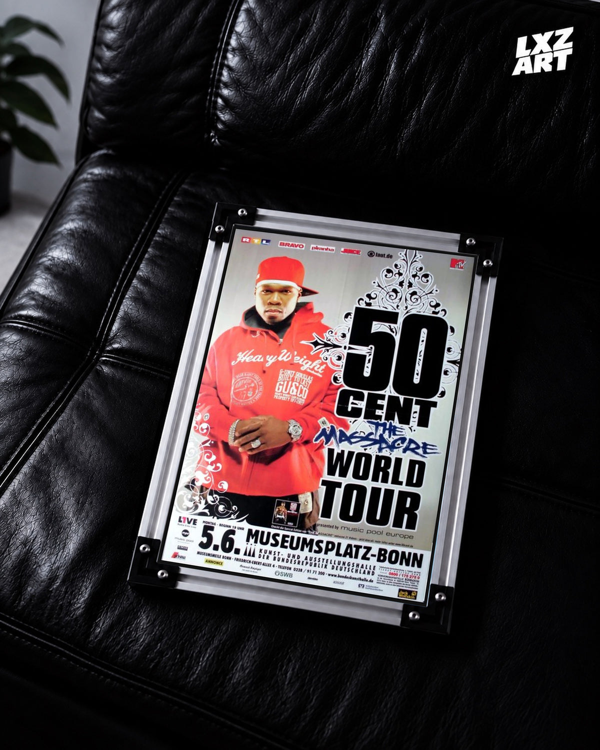 50 Cent The Massacre World Tour Poster | Unframed Wall Art — LXZART display 2; frame not included