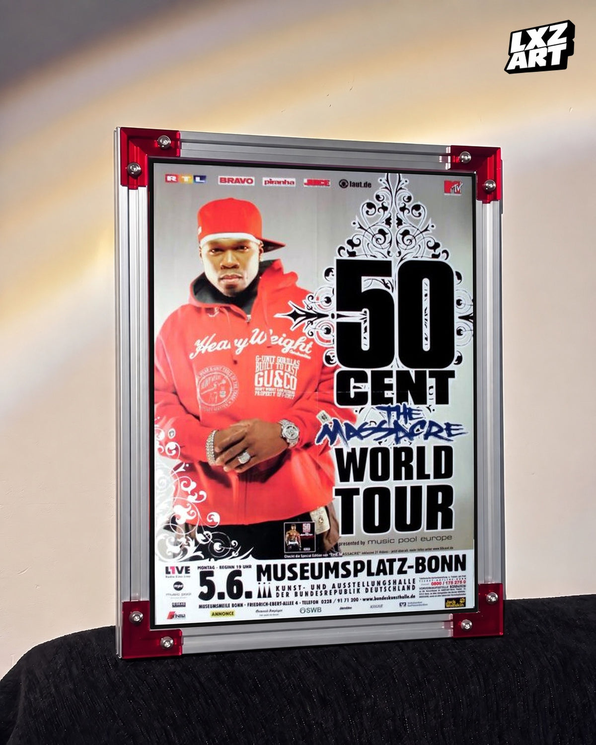 50 Cent The Massacre World Tour Poster | Unframed Wall Art — LXZART display 3; frame not included
