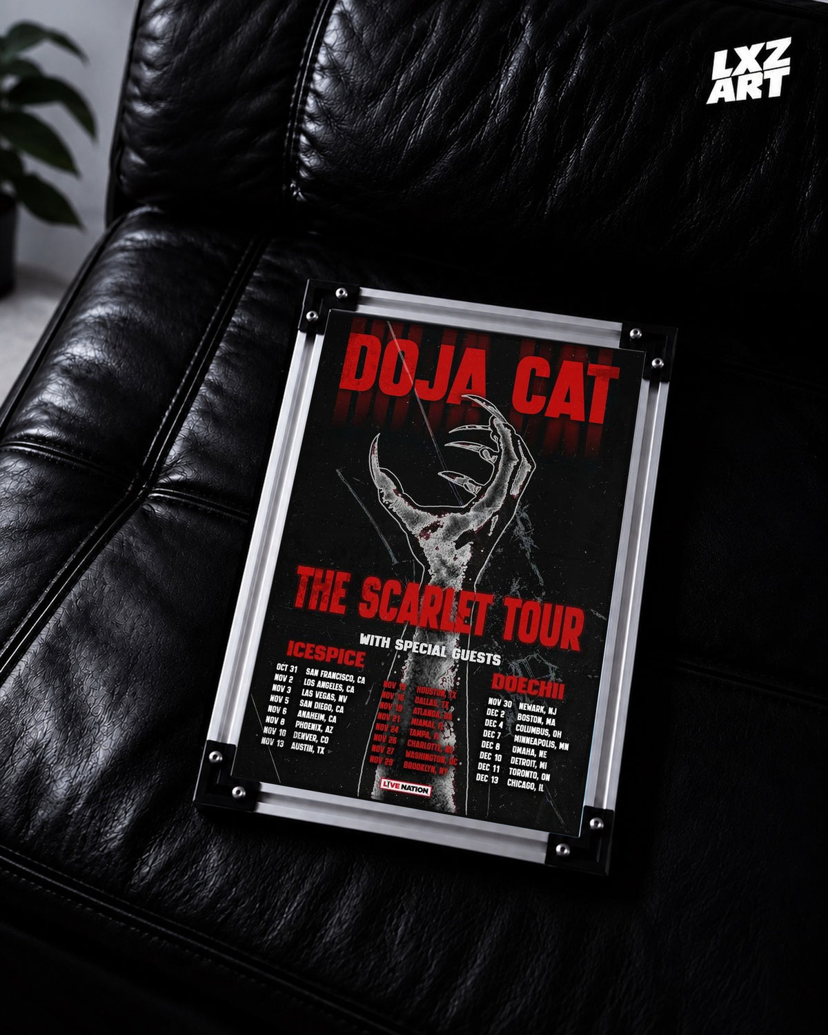 Doja Cat Scarlet Tour Poster | Unframed Wall Art — LXZART display 2; frame not included