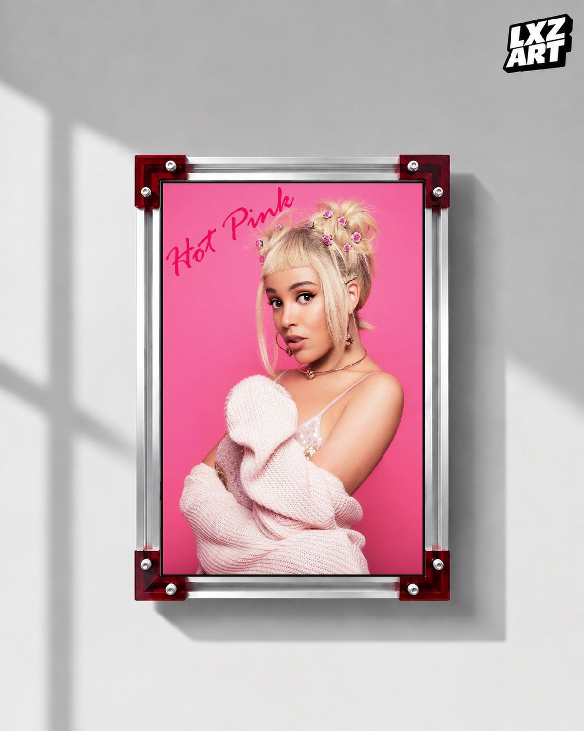 Doja Cat Hot Pink Portrait Poster | Unframed Wall Art — LXZART display 1; frame not included