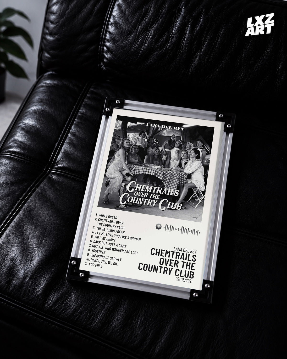 Lana Del Rey Chemtrails Over the Country Club Tracklist Poster | Unframed Wall Art — LXZART display 2; frame not included