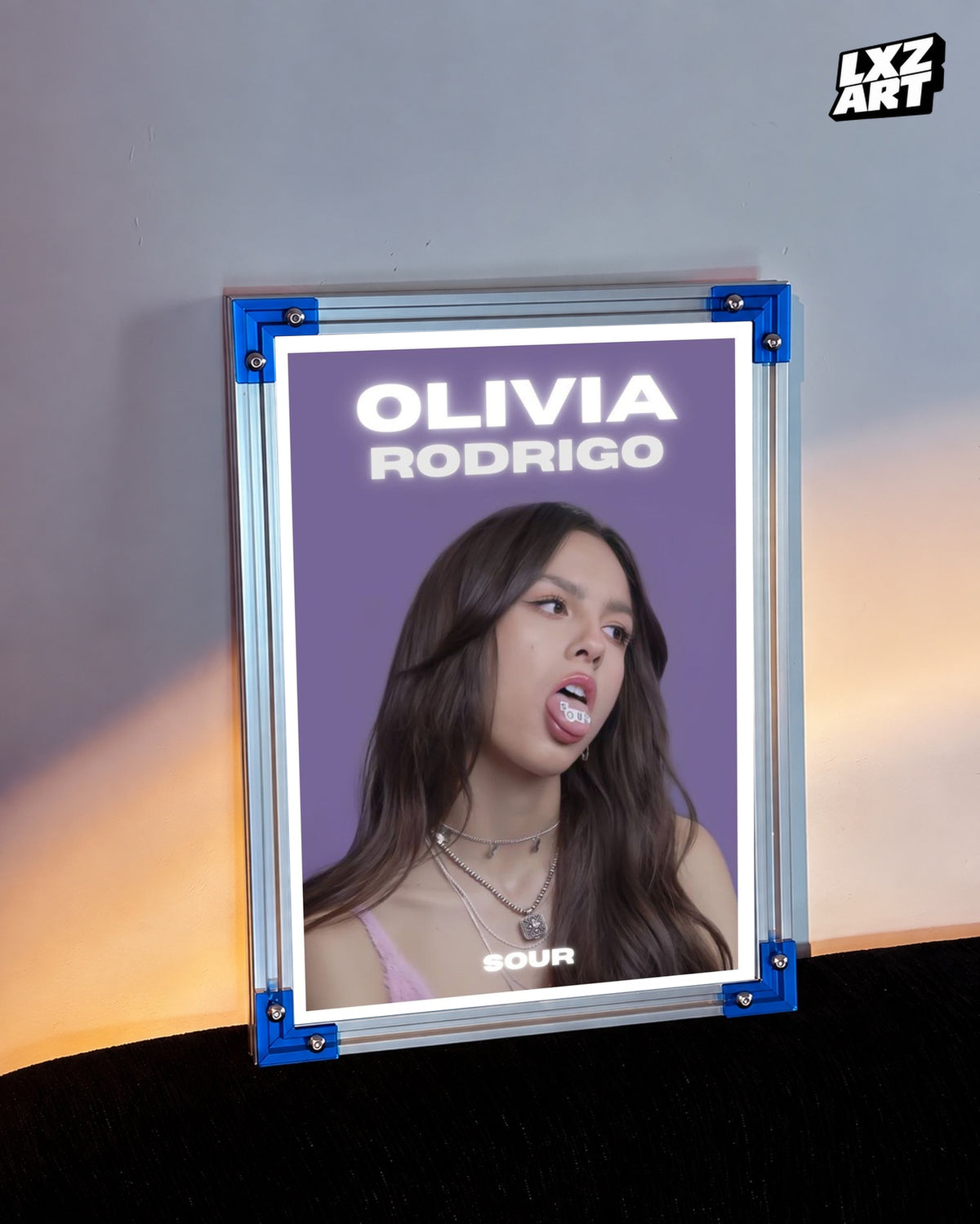 Olivia Rodrigo SOUR Purple Portrait Album Poster | Unframed Wall Art — LXZART display 3; frame not included