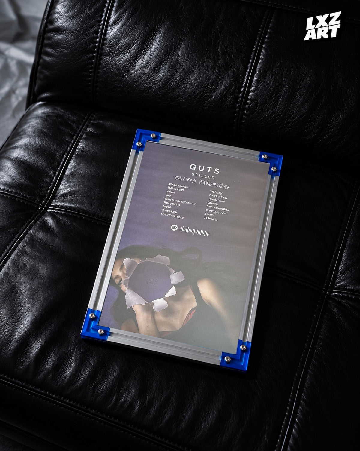 Olivia Rodrigo GUTS (spilled) Deluxe Tracklist Album Poster | Unframed Wall Art — LXZART display 2; frame not included