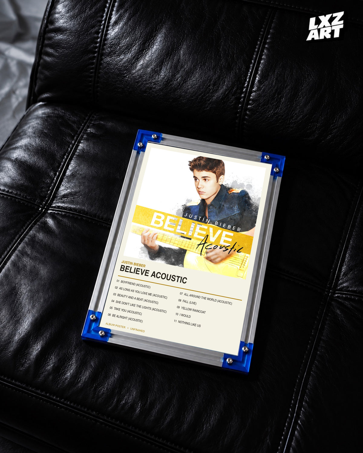 Justin Bieber Believe Acoustic Album Poster | Unframed Wall Art — LXZART display 2; frame not included