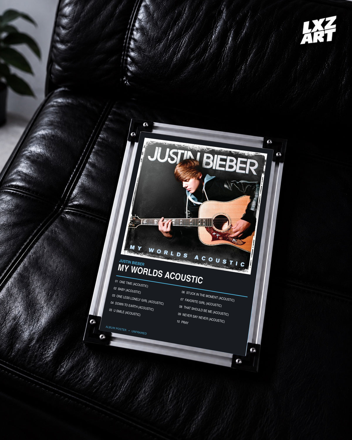 Justin Bieber My Worlds Acoustic Album Poster | Unframed Wall Art — LXZART display 2; frame not included