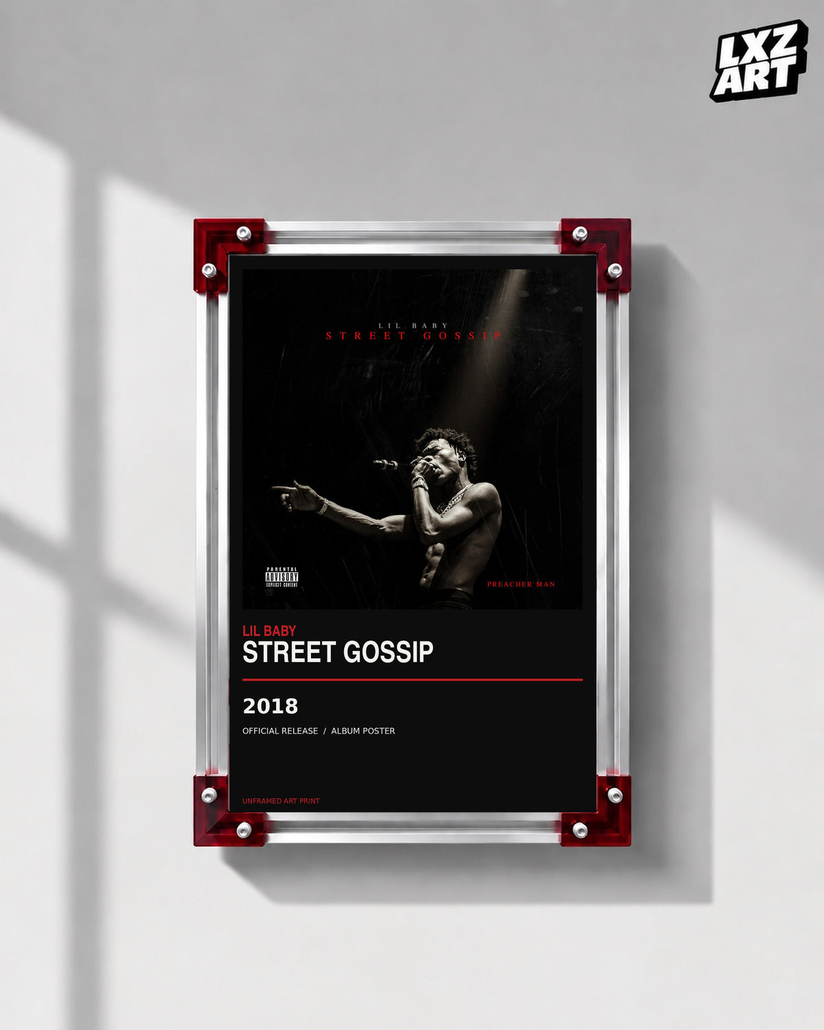 Lil Baby Street Gossip Album Poster | Unframed Wall Art — LXZART display 1; frame not included