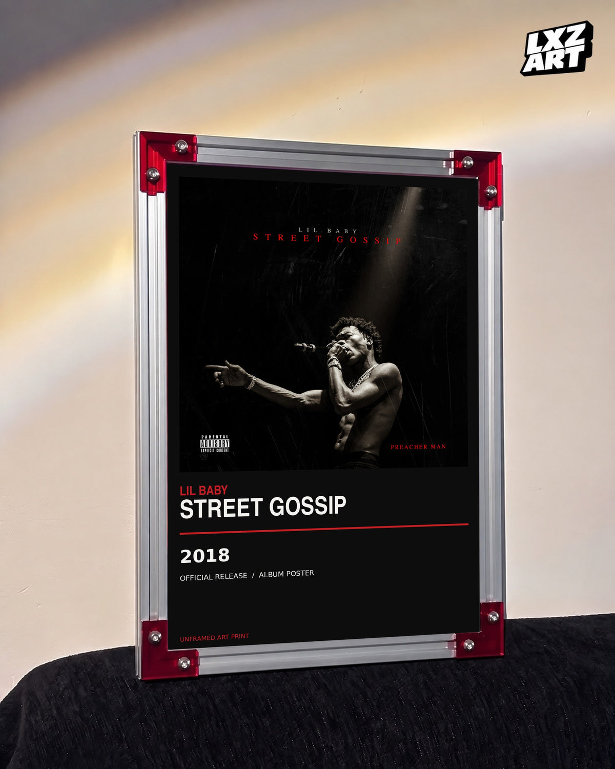 Lil Baby Street Gossip Album Poster | Unframed Wall Art — LXZART display 3; frame not included