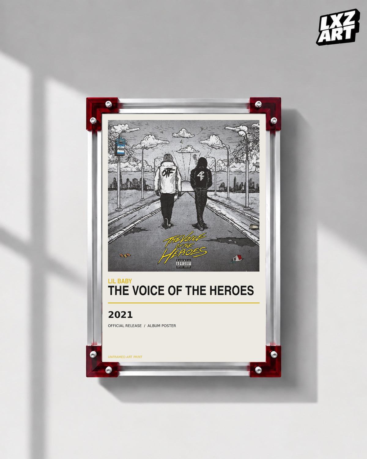 Lil Baby The Voice of the Heroes Album Poster | Unframed Wall Art — LXZART display 1; frame not included