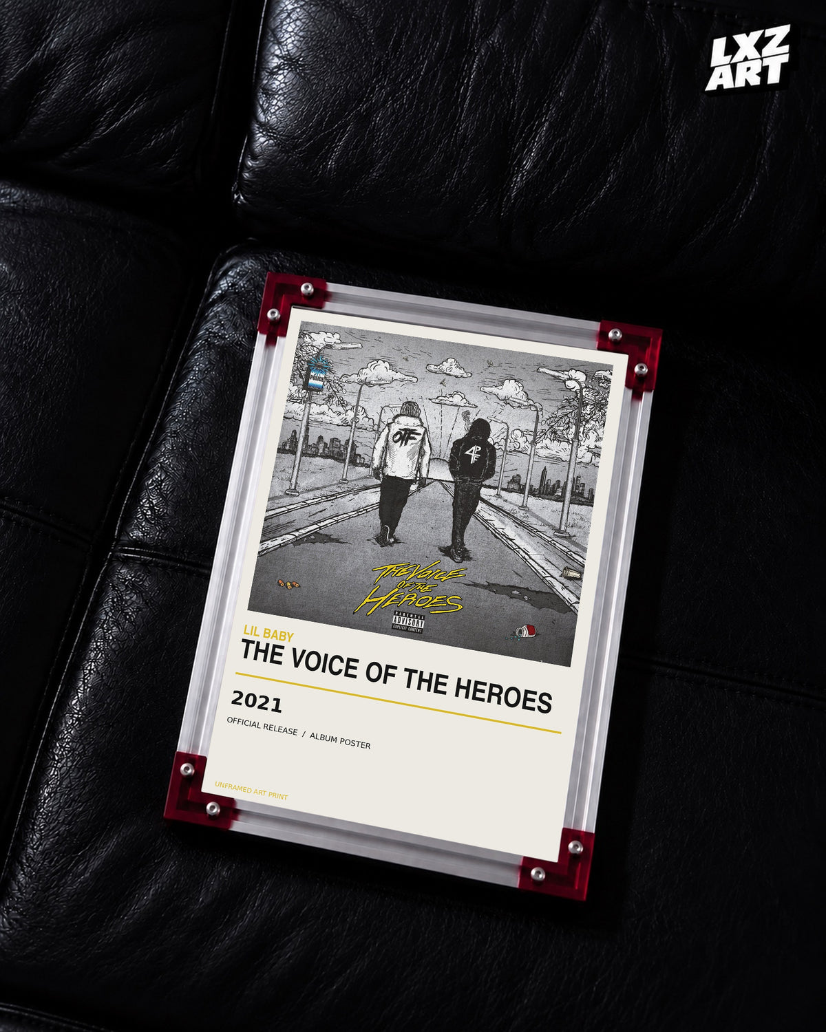 Lil Baby The Voice of the Heroes Album Poster | Unframed Wall Art — LXZART display 2; frame not included