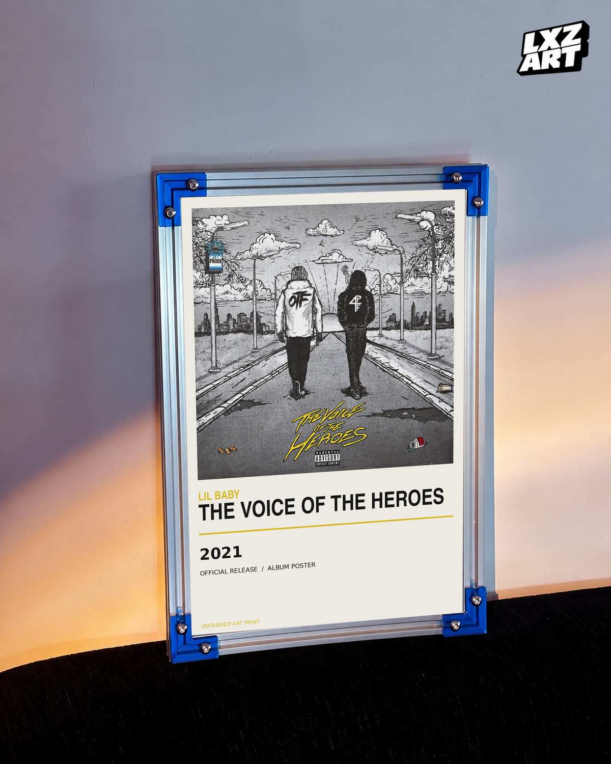 Lil Baby The Voice of the Heroes Album Poster | Unframed Wall Art — LXZART display 3; frame not included