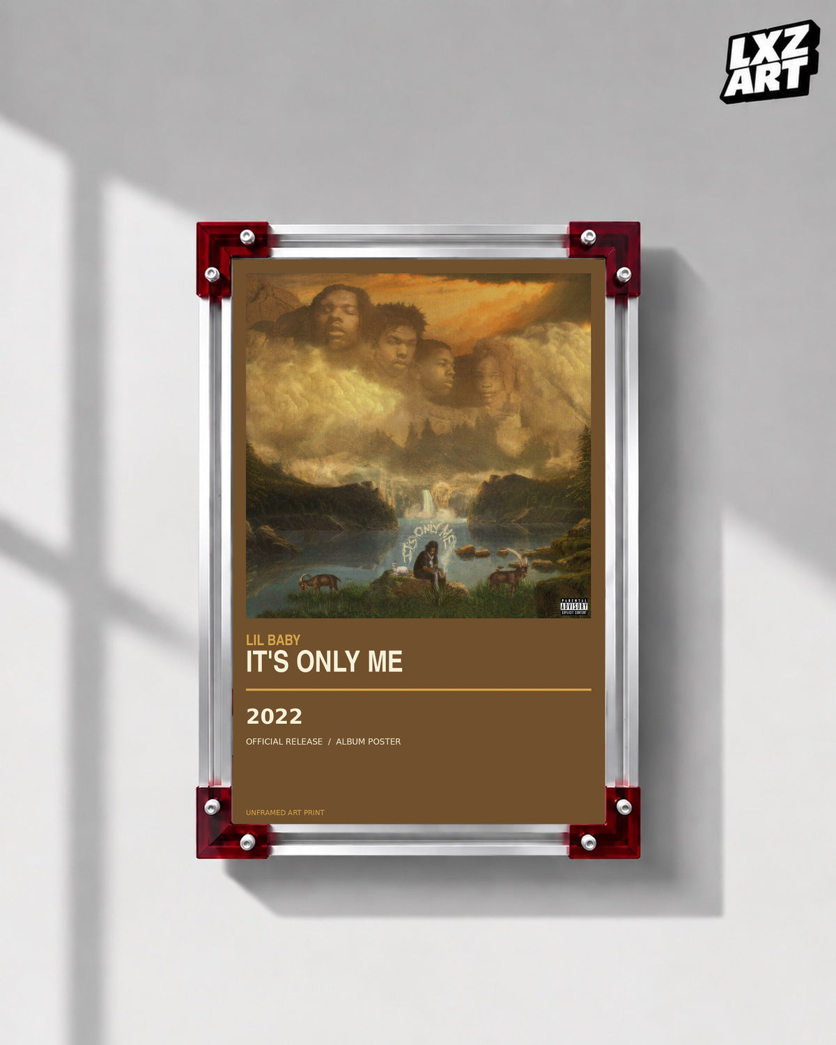 Lil Baby It's Only Me Album Poster | Unframed Wall Art — LXZART display 1; frame not included