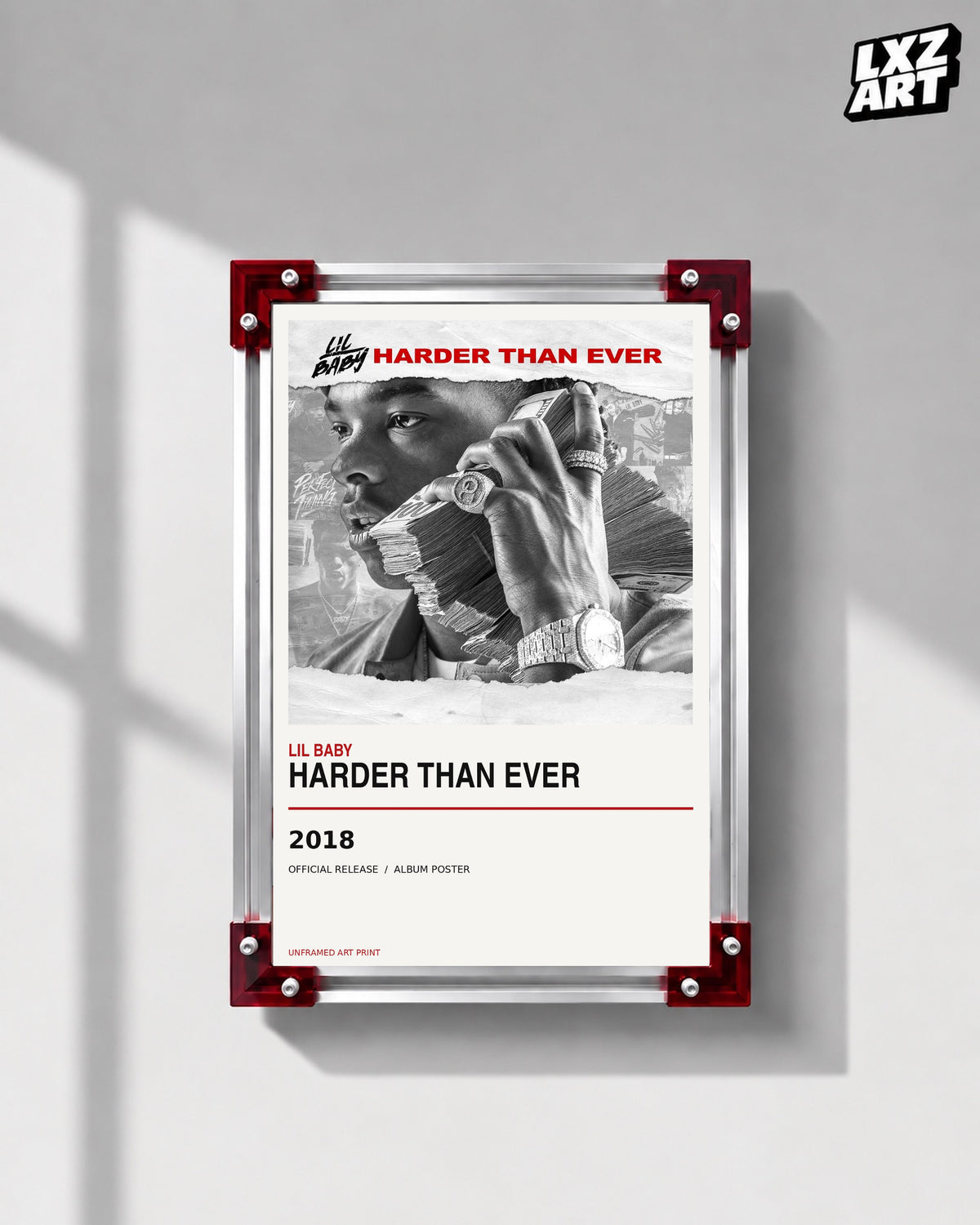 Lil Baby Harder Than Ever Album Poster | Unframed Wall Art — LXZART display 1; frame not included