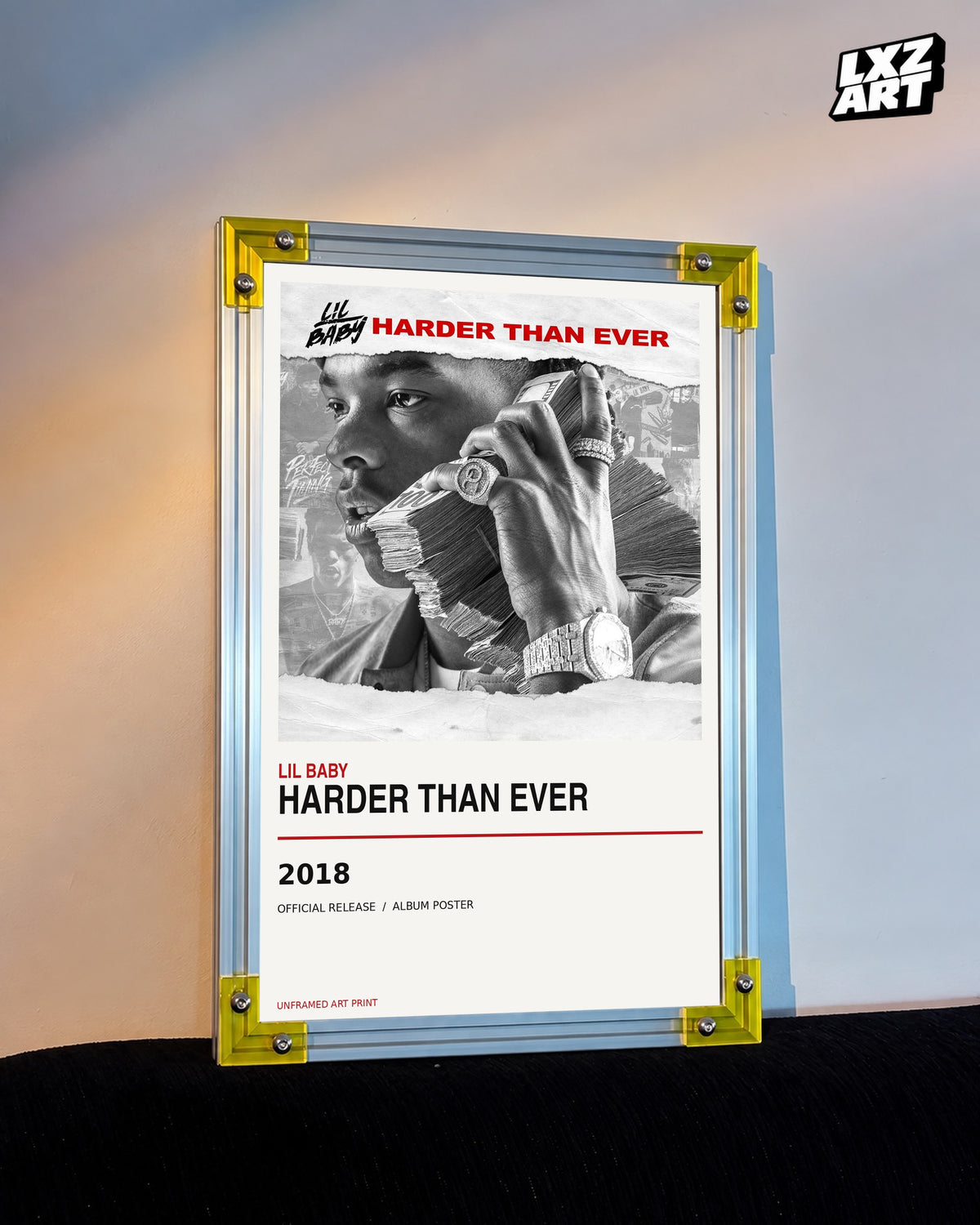 Lil Baby Harder Than Ever Album Poster | Unframed Wall Art — LXZART display 3; frame not included