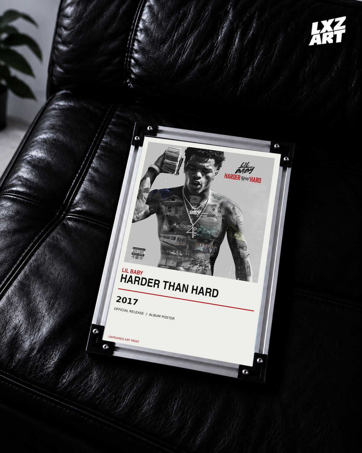 Lil Baby Harder Than Hard Album Poster | Unframed Wall Art — LXZART display 2; frame not included