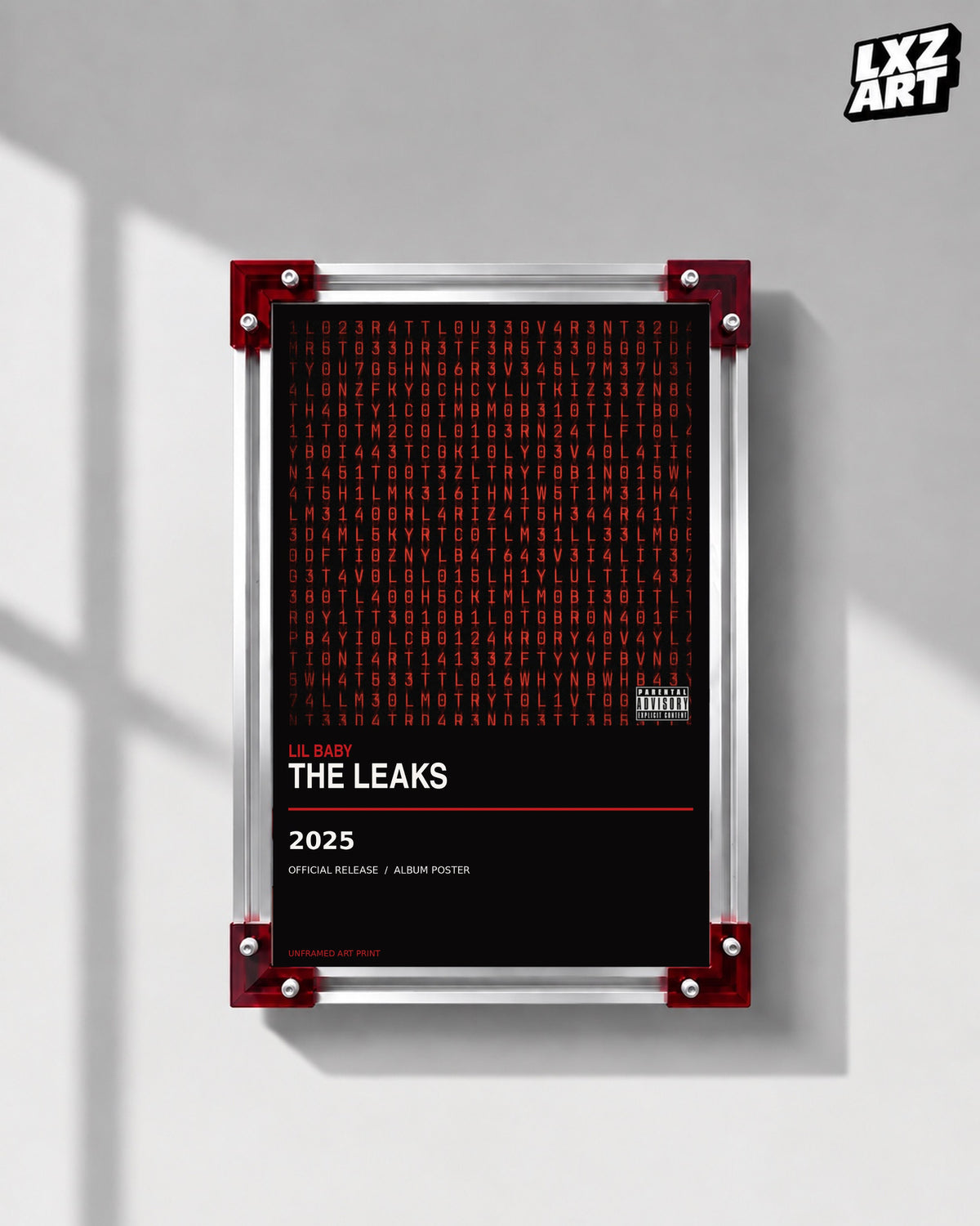 Lil Baby The Leaks Album Poster | Unframed Wall Art — LXZART display 1; frame not included