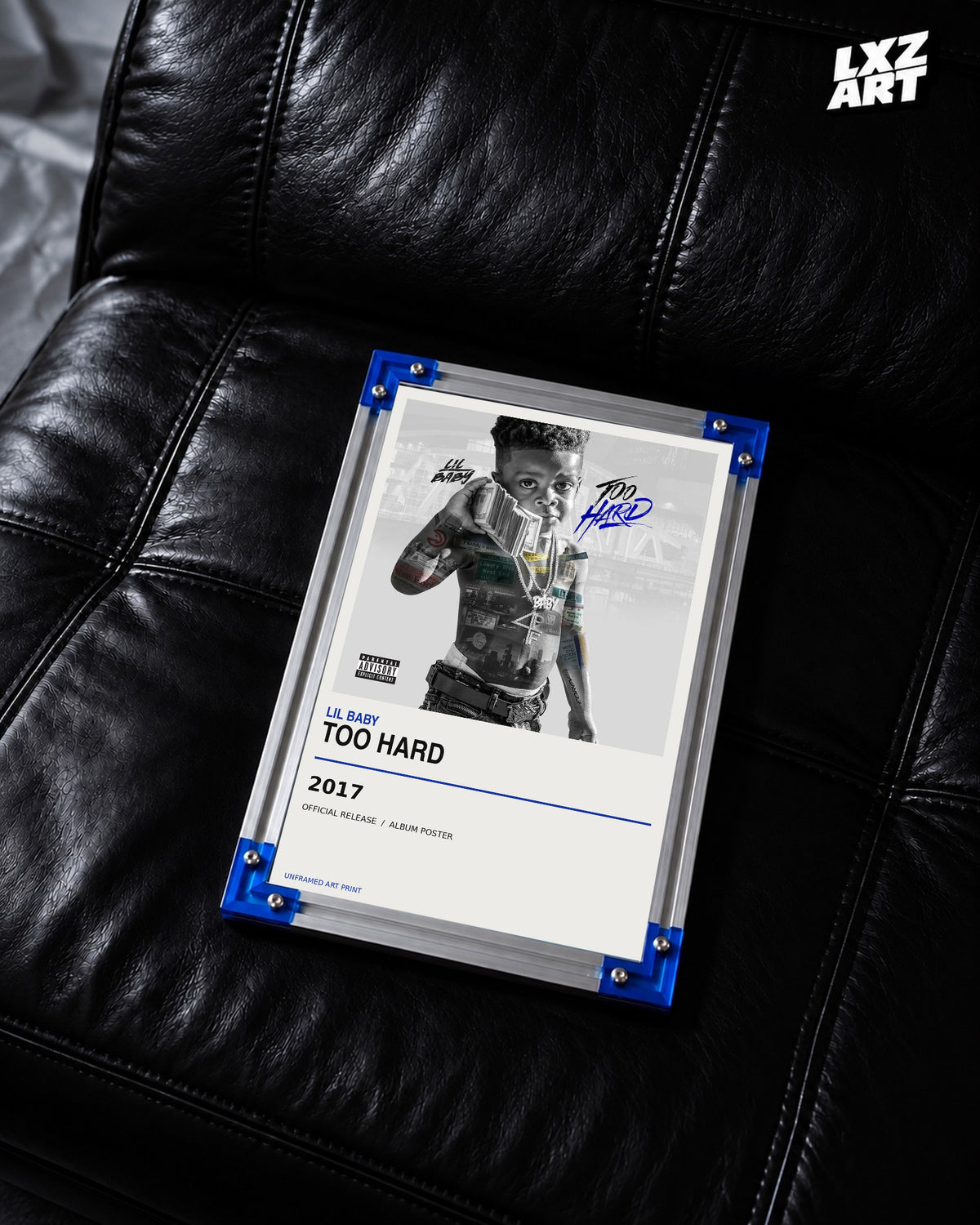 Lil Baby Too Hard Album Poster | Unframed Wall Art — LXZART display 2; frame not included