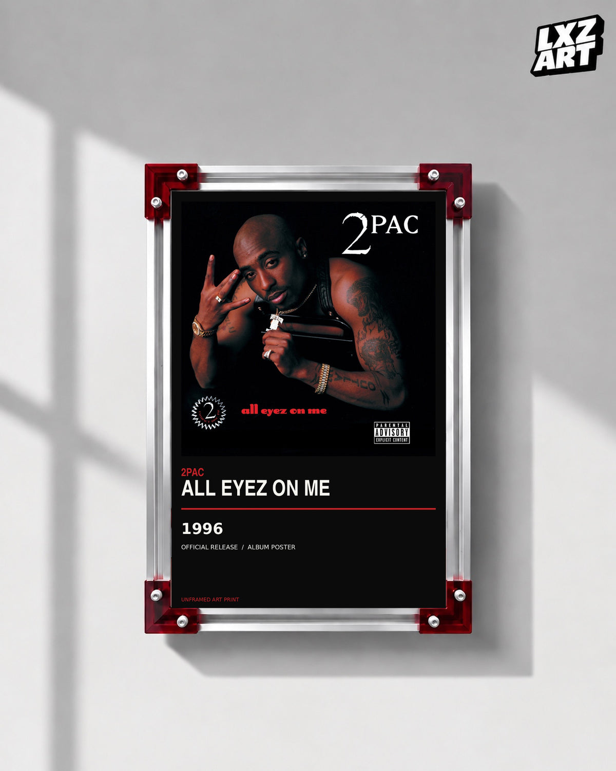 2Pac All Eyez on Me Album Poster | Unframed Wall Art — LXZART display 1; frame not included