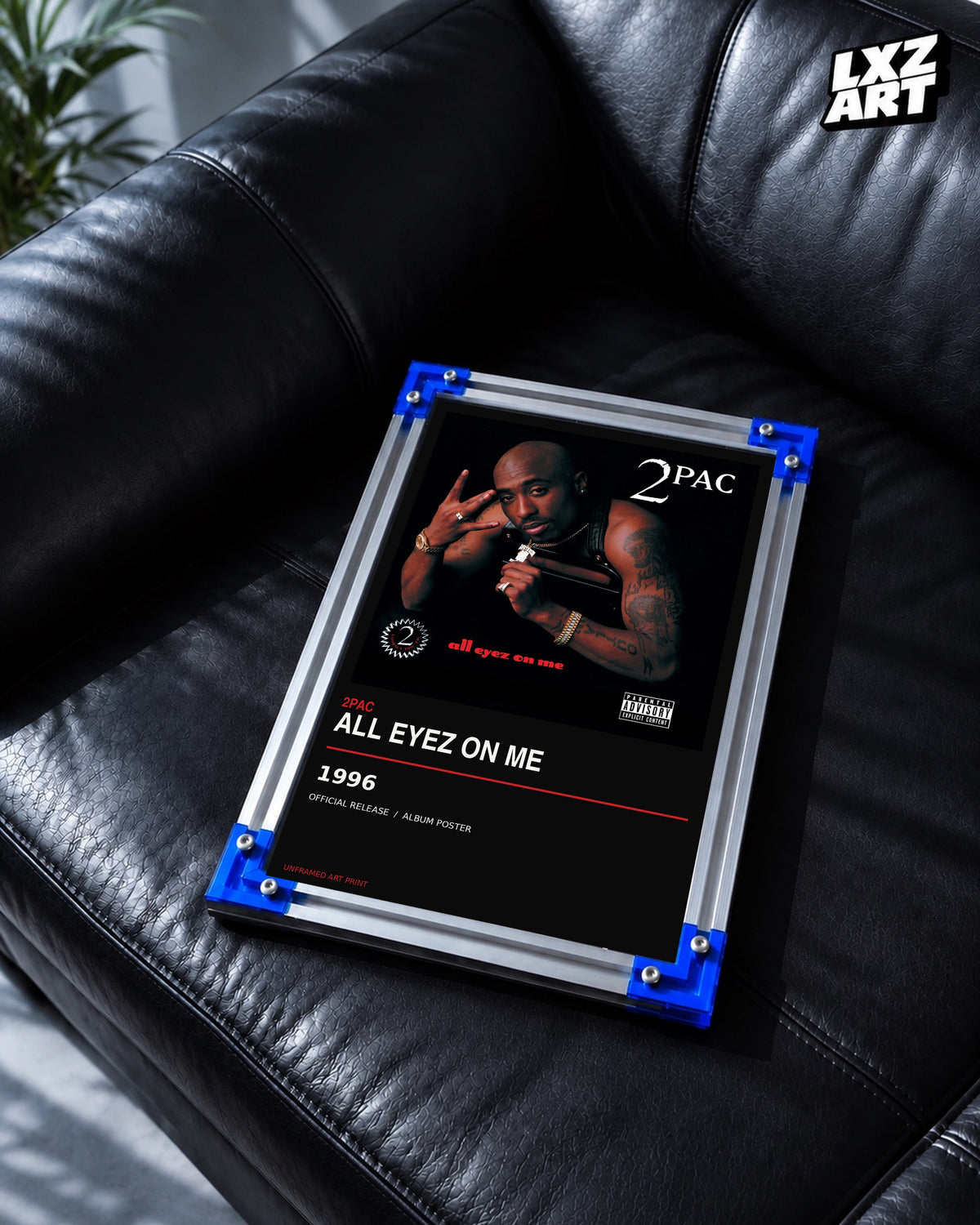 2Pac All Eyez on Me Album Poster | Unframed Wall Art — LXZART display 2; frame not included