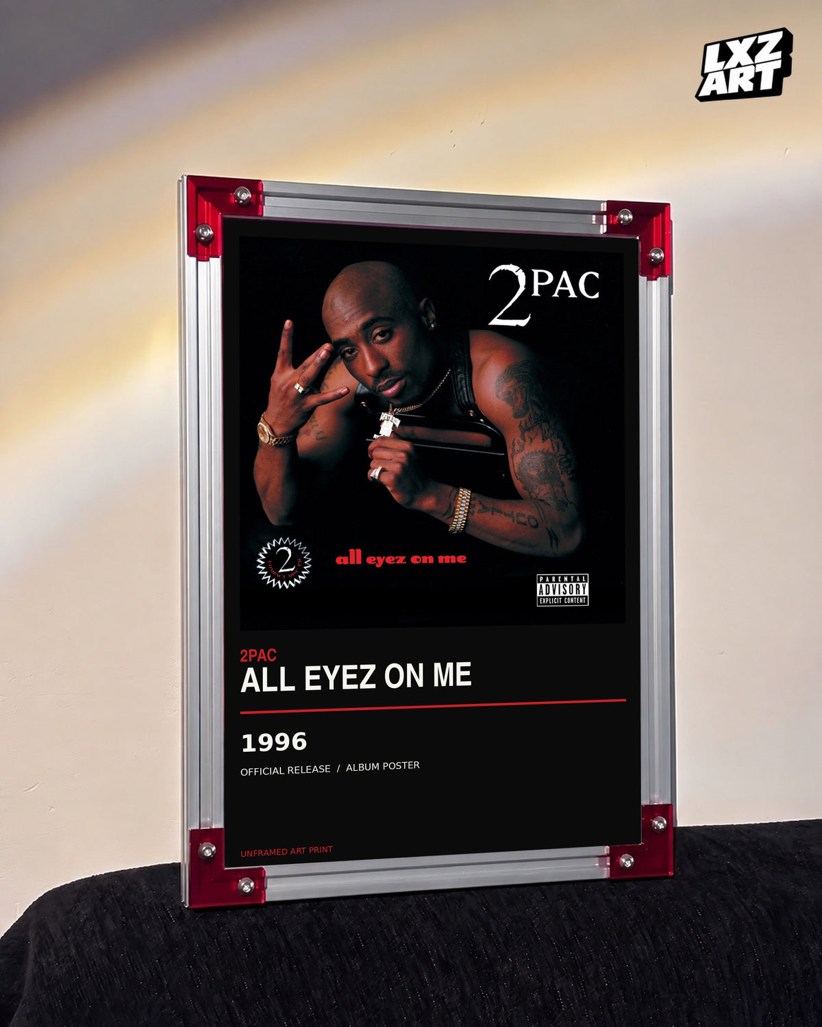 2Pac All Eyez on Me Album Poster | Unframed Wall Art — LXZART display 3; frame not included
