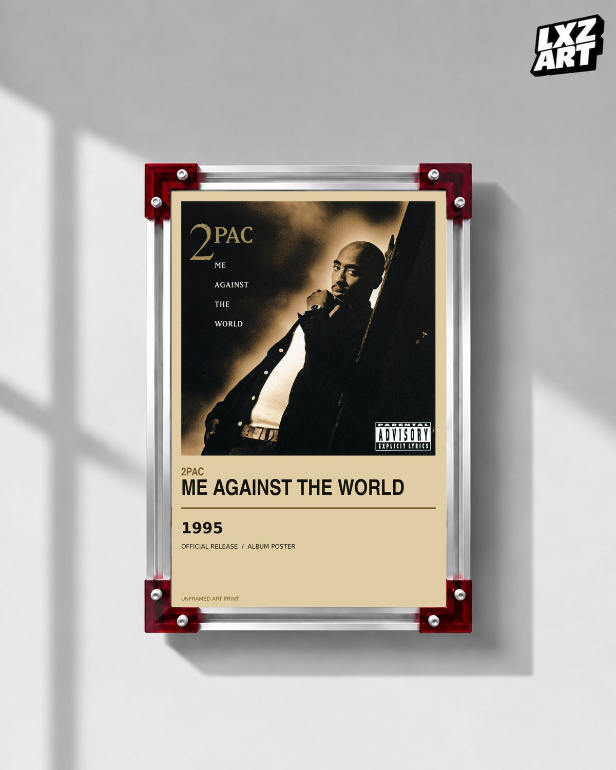 2Pac Me Against the World Album Poster | Unframed Wall Art — LXZART display 1; frame not included