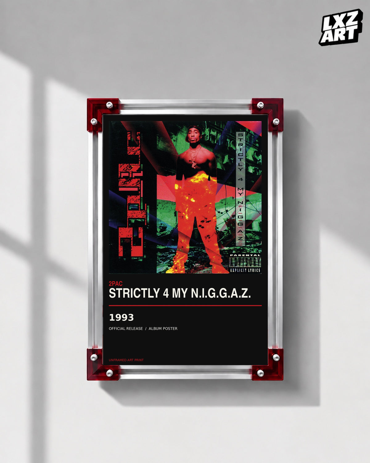 2Pac Strictly 4 My N.I.G.G.A.Z. Album Poster | Unframed Wall Art — LXZART display 1; frame not included