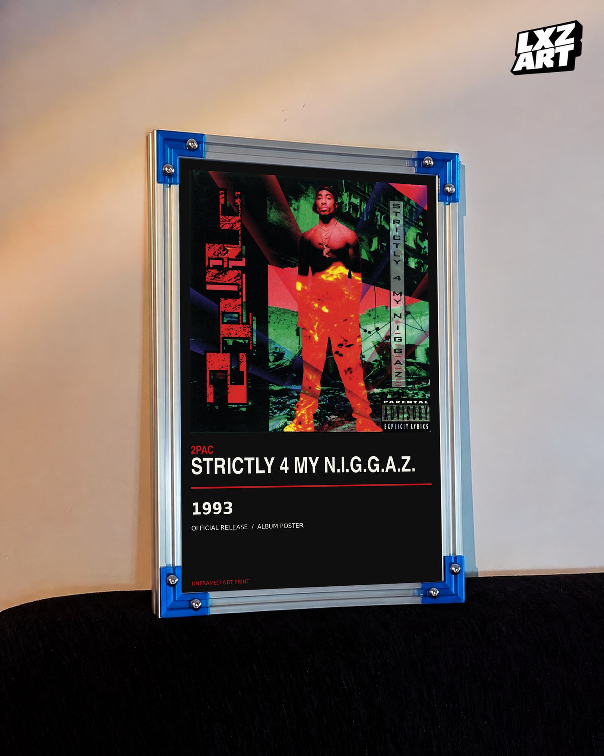 2Pac Strictly 4 My N.I.G.G.A.Z. Album Poster | Unframed Wall Art — LXZART display 3; frame not included