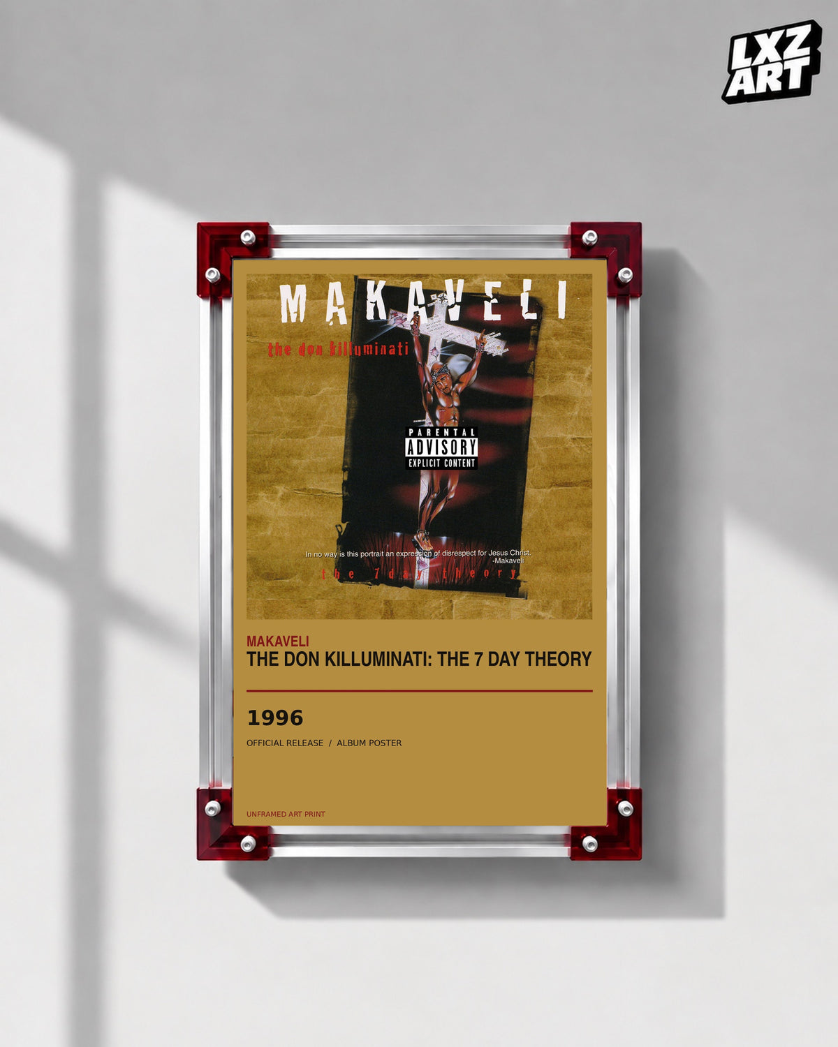 2Pac The Don Killuminati: The 7 Day Theory Album Poster | Unframed Wall Art — LXZART display 1; frame not included
