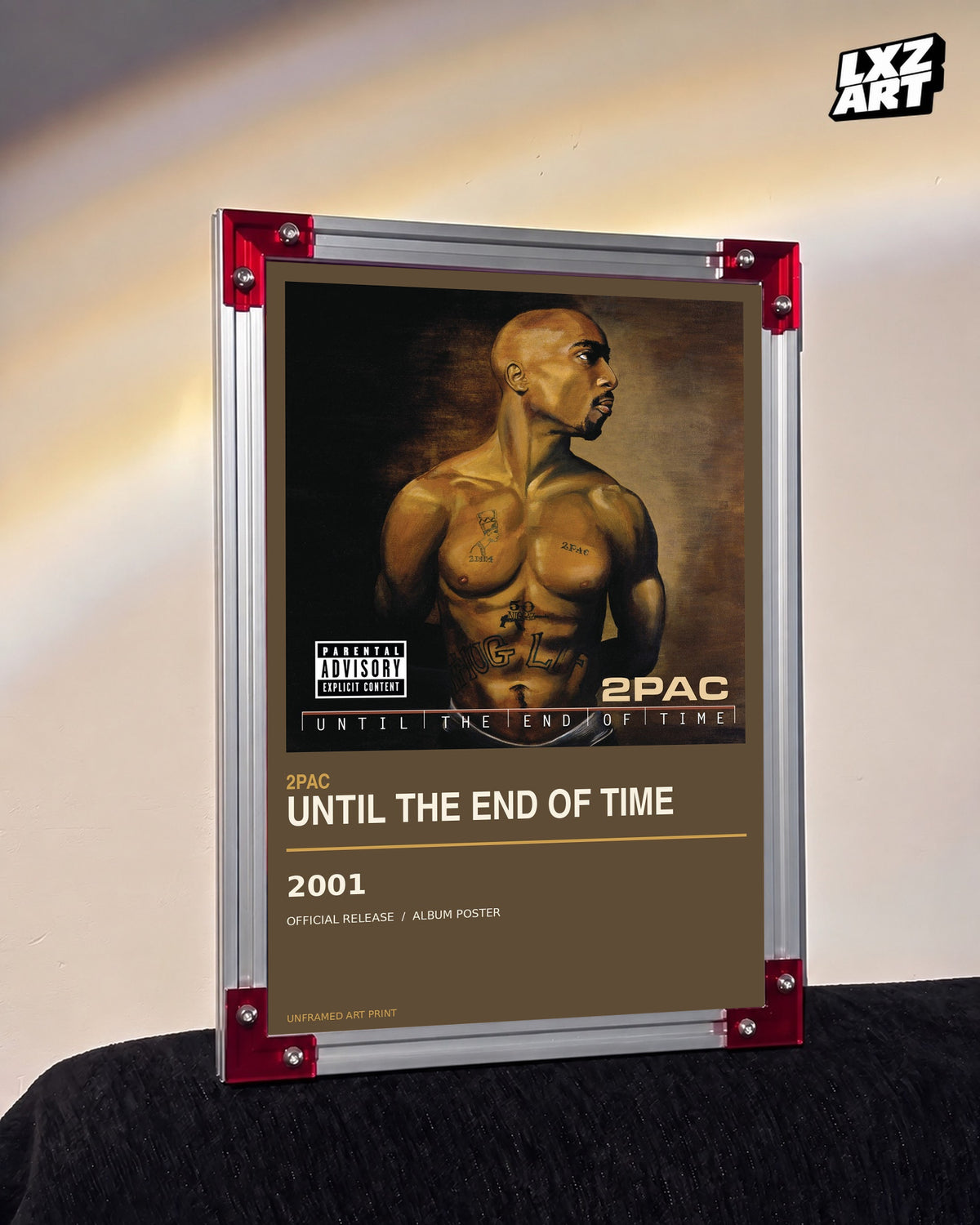 2Pac Until the End of Time Album Poster | Unframed Wall Art — LXZART display 3; frame not included